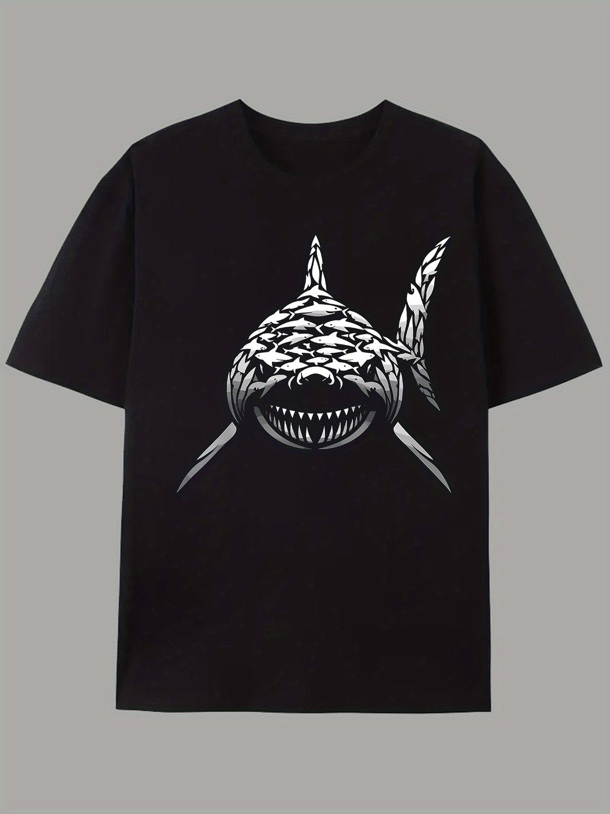 Shark Graphic T-Shirt Fierce Predator Ocean Design Unisex Casual Tee
