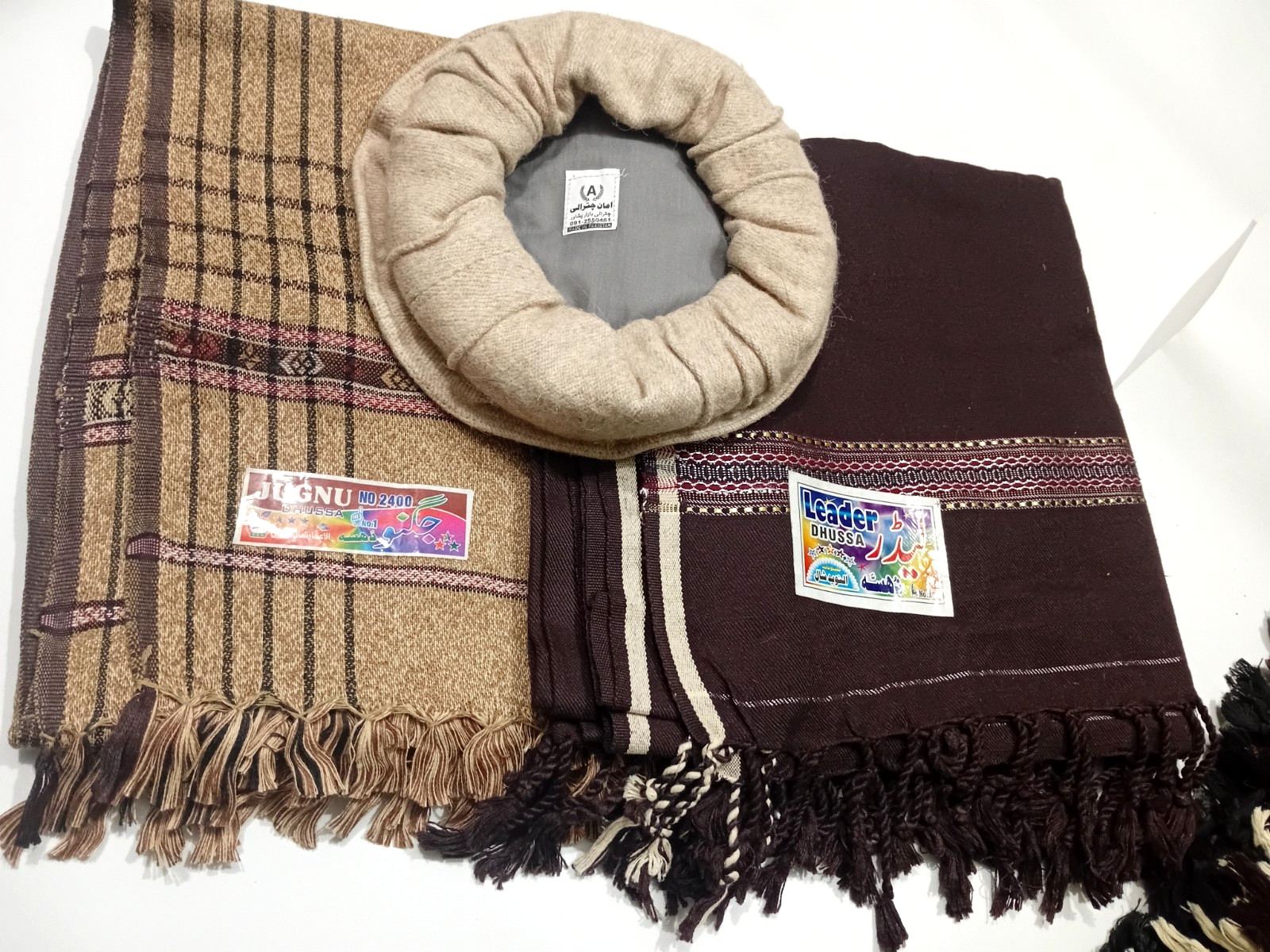 Afghan Patoo Wool Shawl Quality Value Pack: 2 Shawls + 1 Pakol Hat Only 100$ pkg