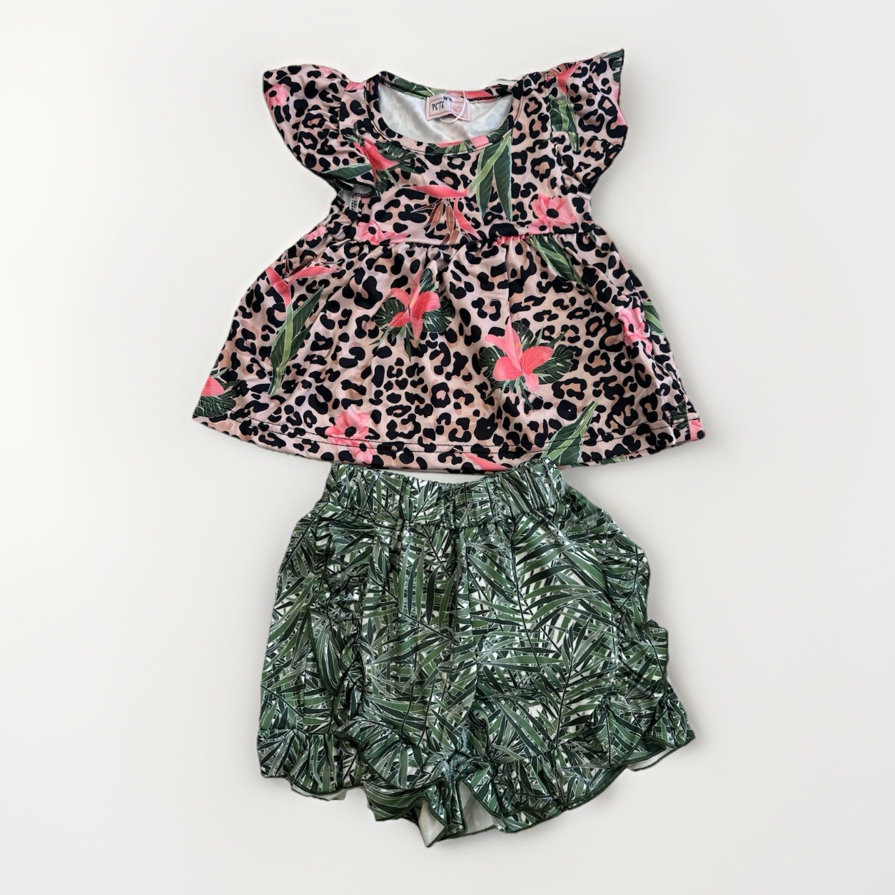 Pete & Lucy Tropical Princess Outfit Set Leopard Jungle 0-6 Months NWT