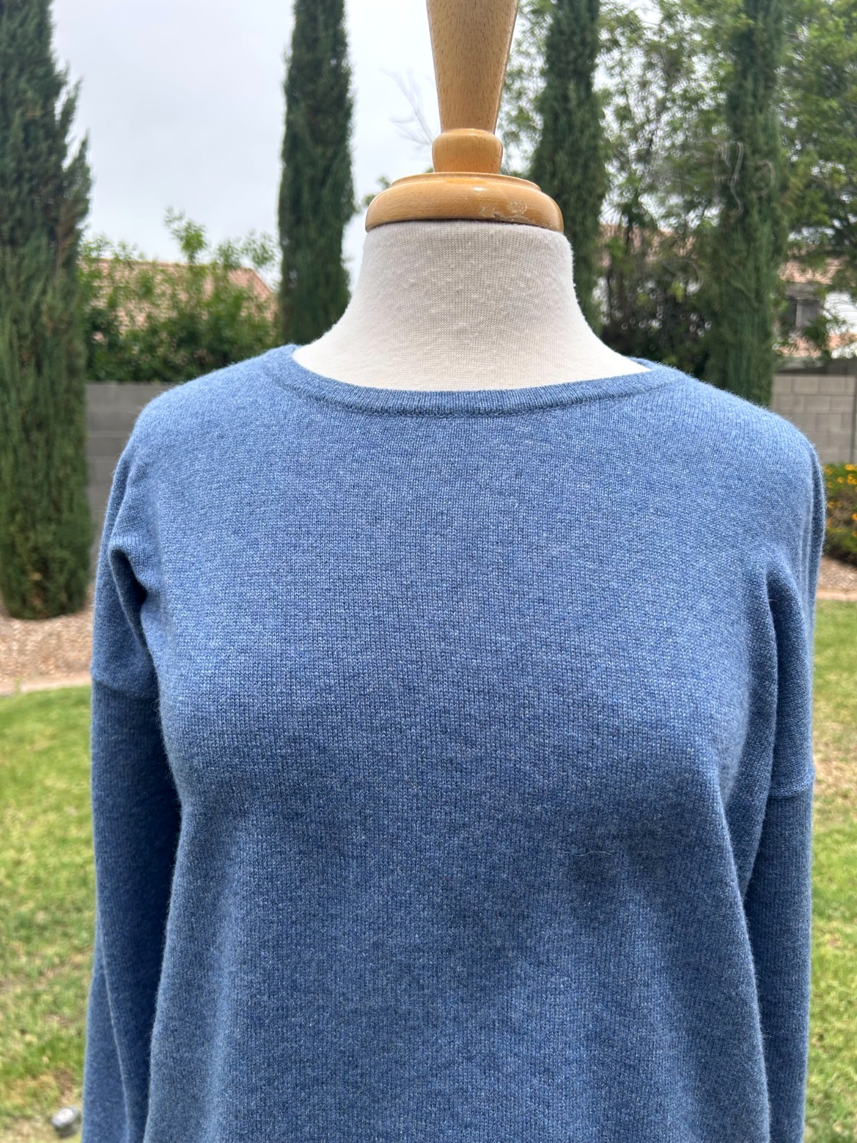 Van Winkle & Co Cashmere 2 PC Lounge Set Womens L Baltic Blue $276 Luxurious NWT