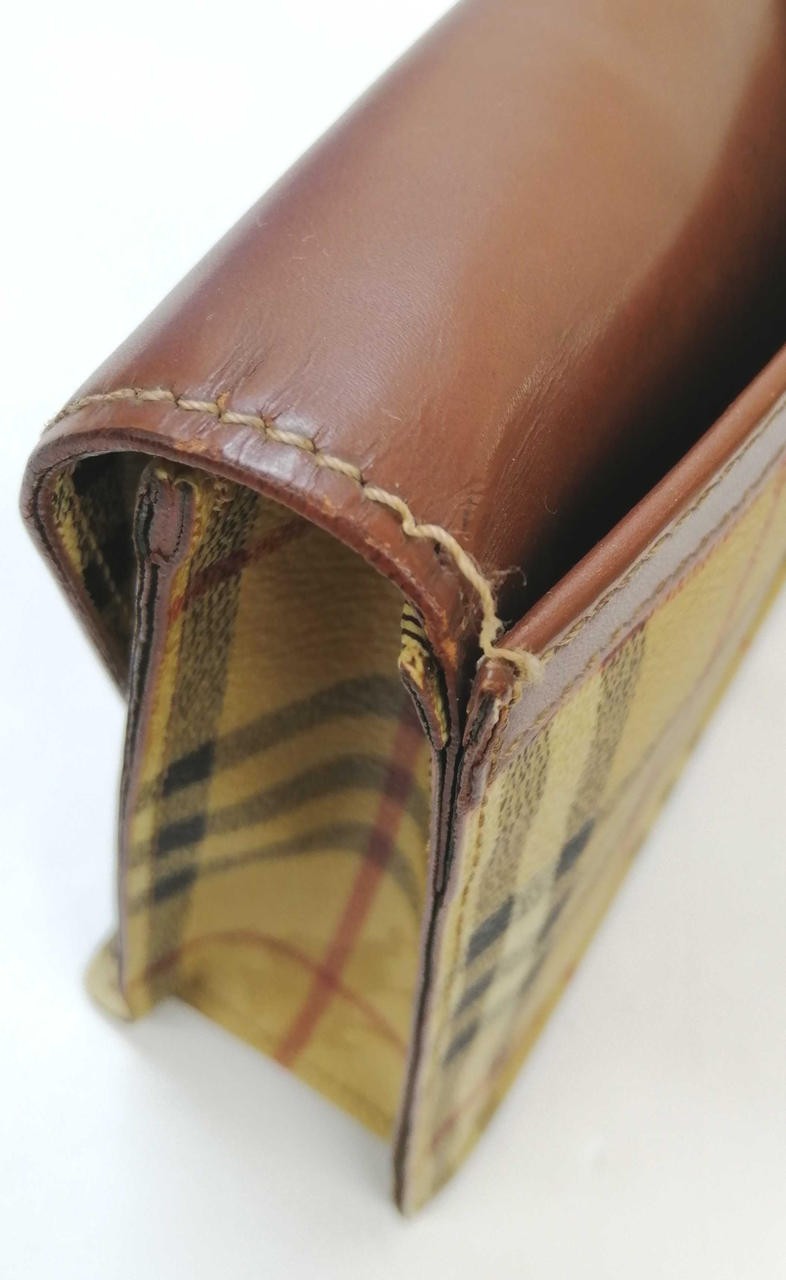 BURBERRY Check Pattern Clutch Bag 10.6 inch