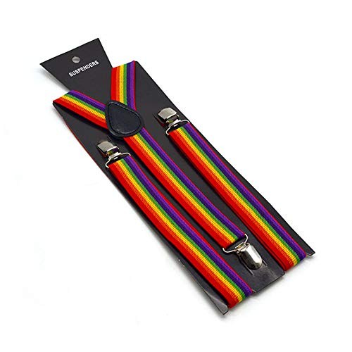 Rainbow Suspenders, Adjustable Elastic Y-Back Style Suspenders As Picture Show