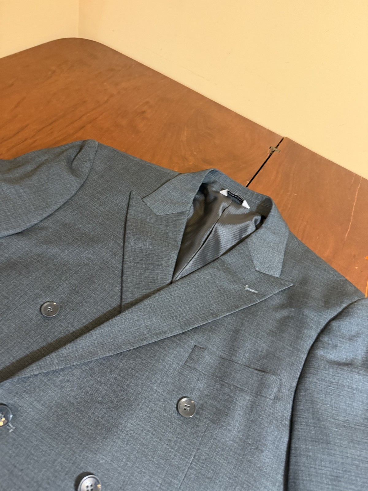 2025 LINEAGE Gray Double Breasted Sport Coat Suit Blazer 44S