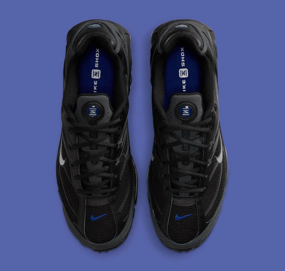 Nike Shox Ride 2 Black Metallic Silver Deep Royal Blue IM5999-010 Mens Size