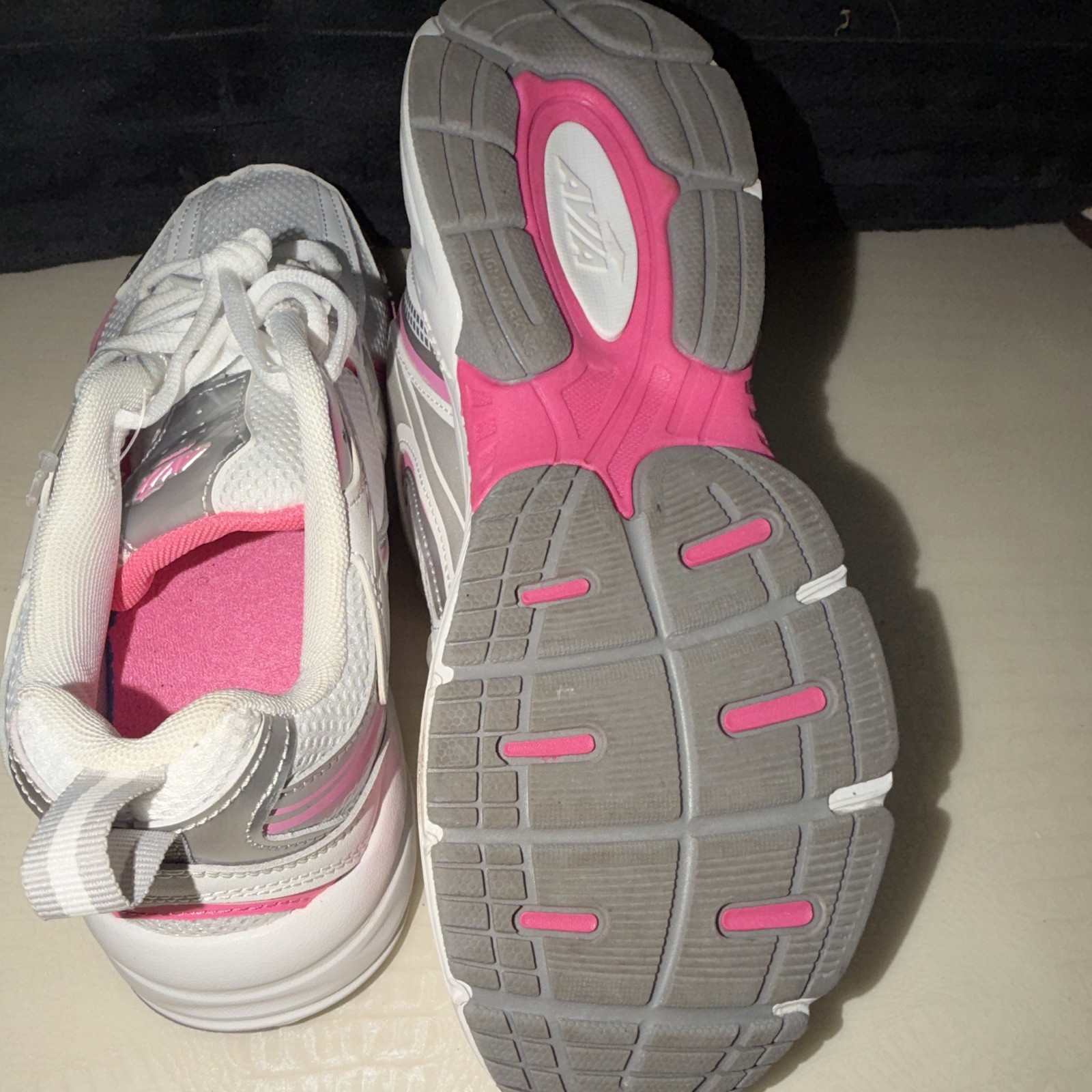Avia 5000 WMAV43GX002EL White Pink Silver Lace Up Mesh Women’s Sneaker