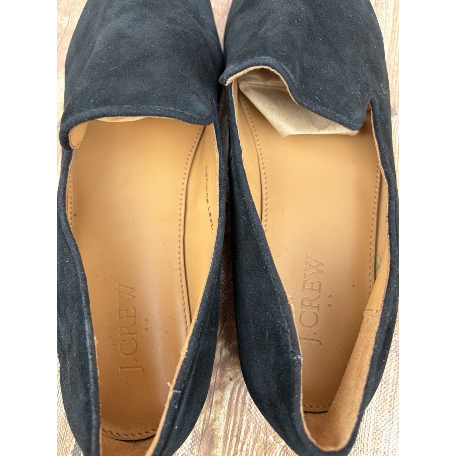 J.CREW Black Leather Slip On Flats Comfort Lightweight Women’s Size 6.5