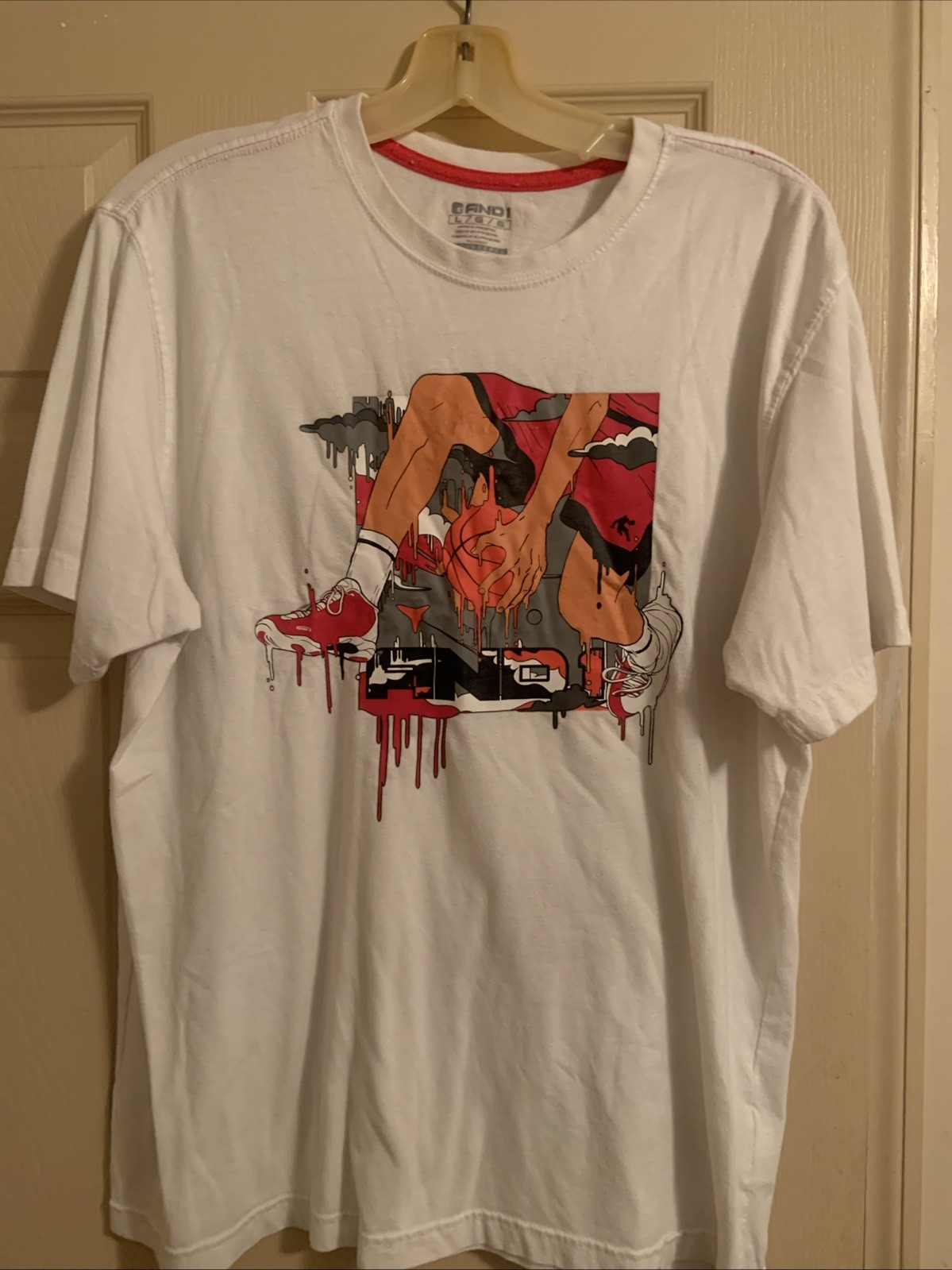 And1 Shirt Adult Large White Basketball Graphic Short Sleeve