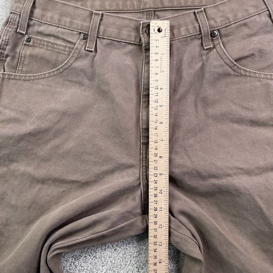 Dickies Pants Mens 34×34 Brown Carpenter Utility Canvas Workwear Hammer Loop