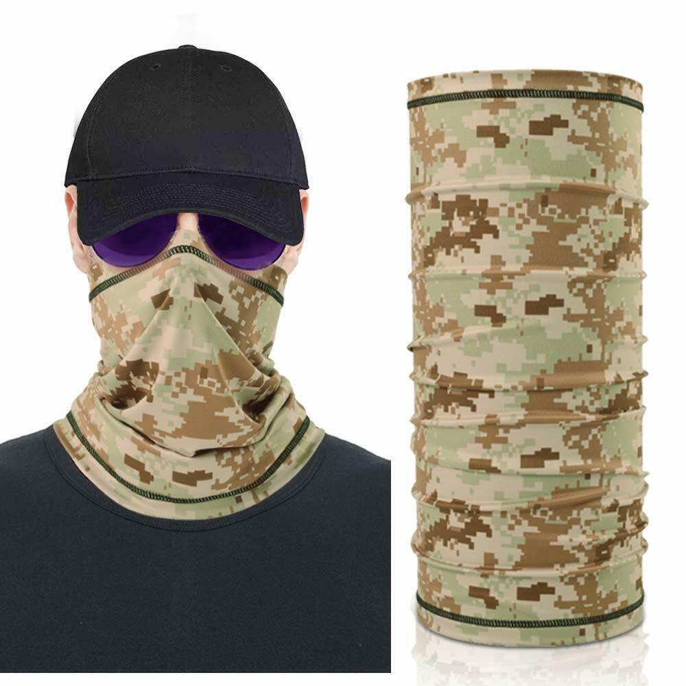 Camo Tactical Neck Gaiter Face Mask Scarf Breathable Bandana Cover Headwear US