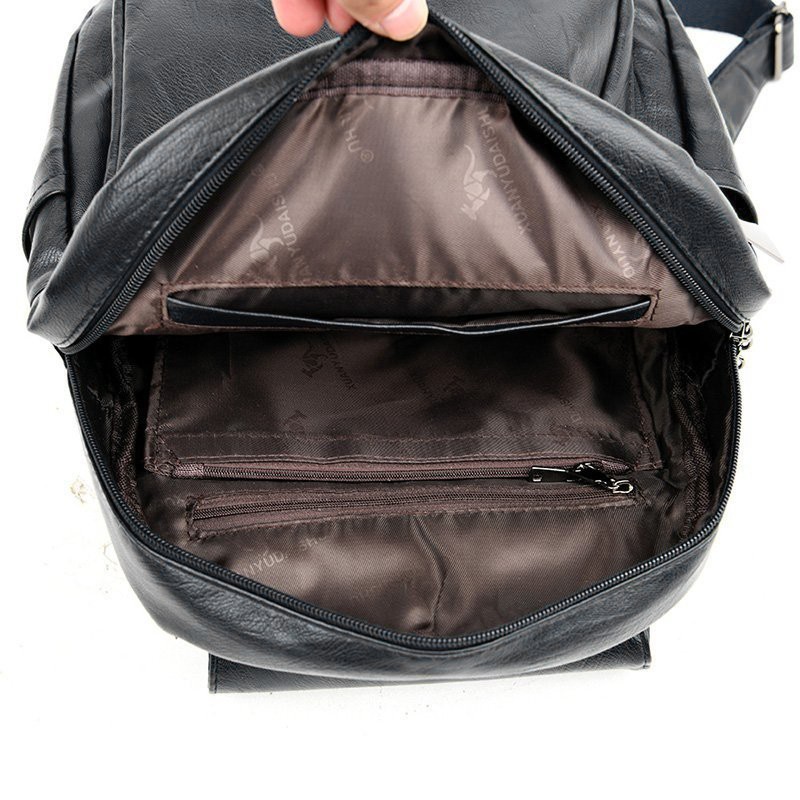 Black Luxury Women Genuine Leather Backpack Fashion Designer Female Soft Cow
