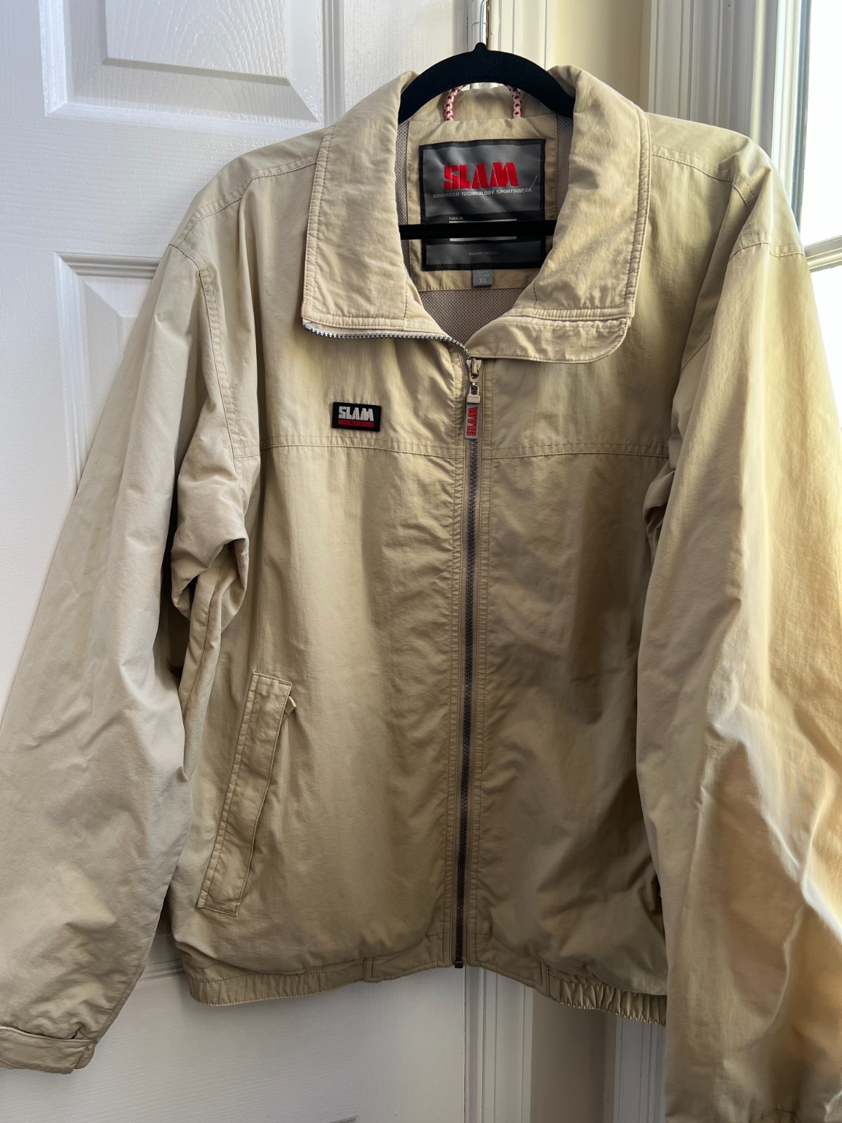 SLAM Sailing Jacket Mens XL Beige Full Zip FIV Official Supplier Mesh Lined
