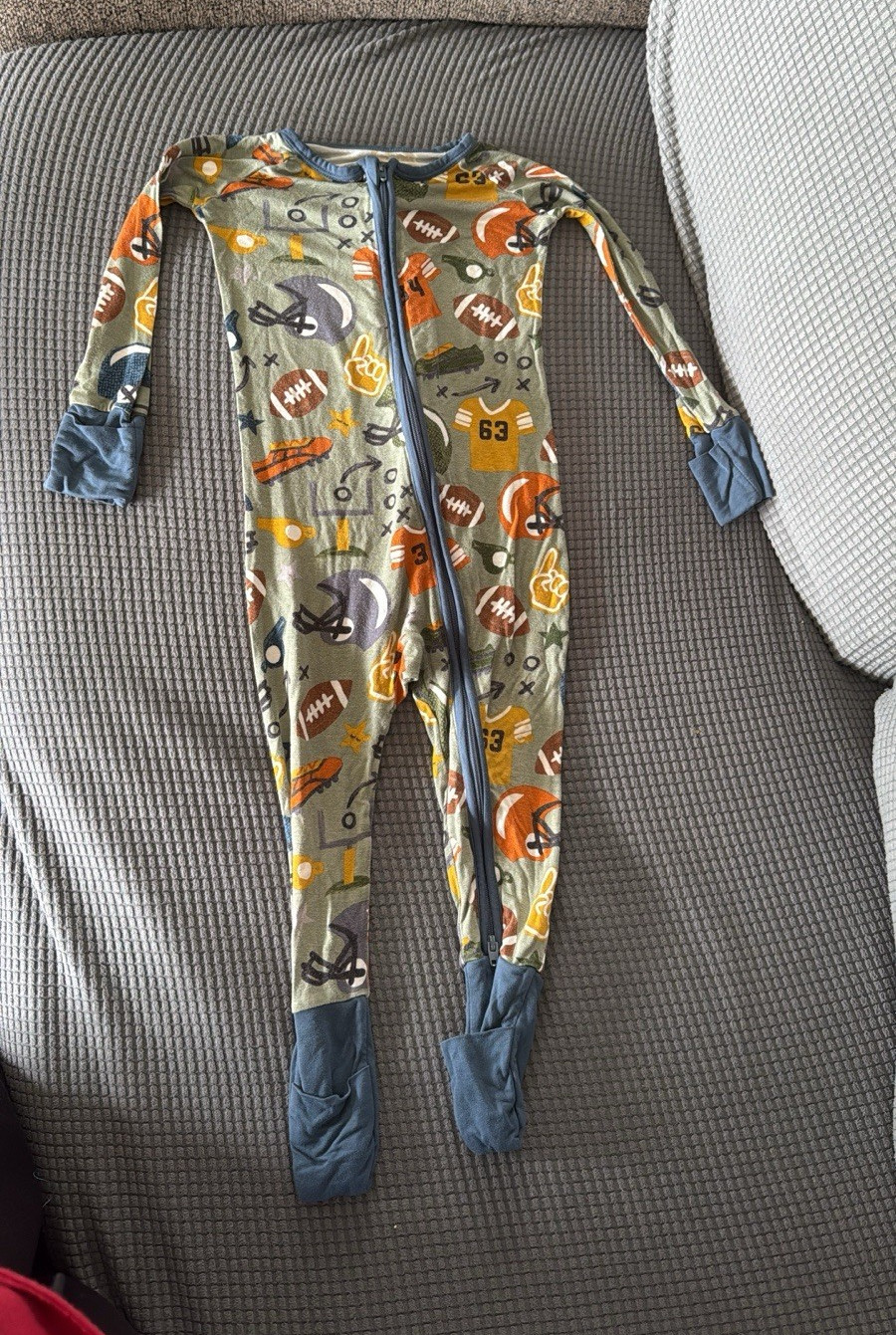 Little Sleepies Bamboo Footed Zip Romper Sleeper Sports Graphic 12-18M