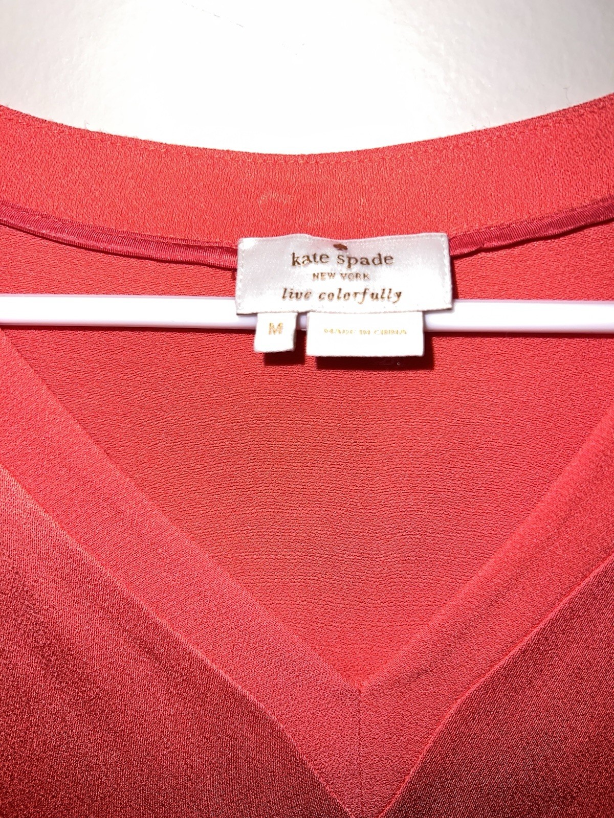 Kate spade Bright Coral V-Neck Flutter Sleeve Women’s Top size M