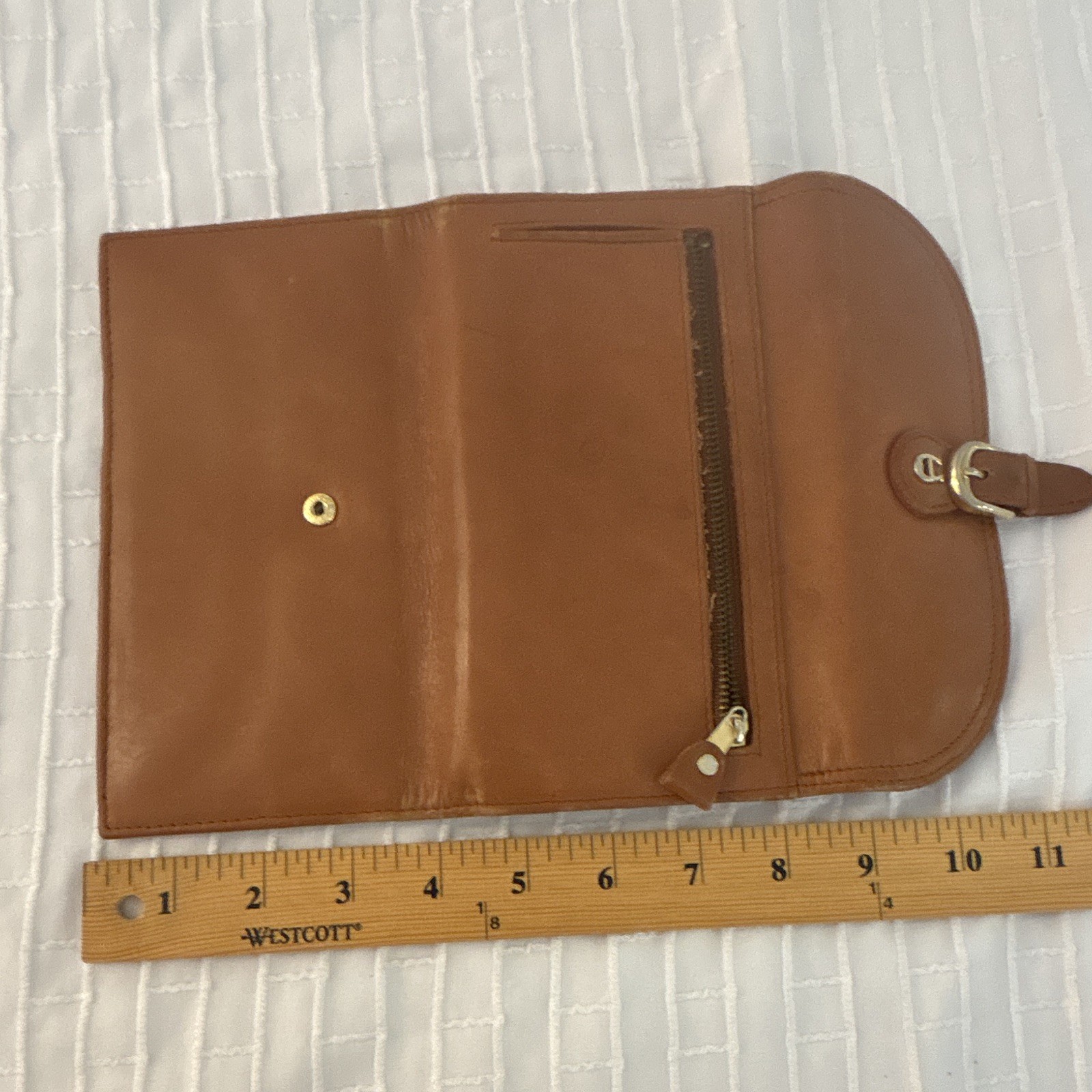 Etienne Aigner Brown Wallet Buckle Flap Logo Folding Credit Card Holder