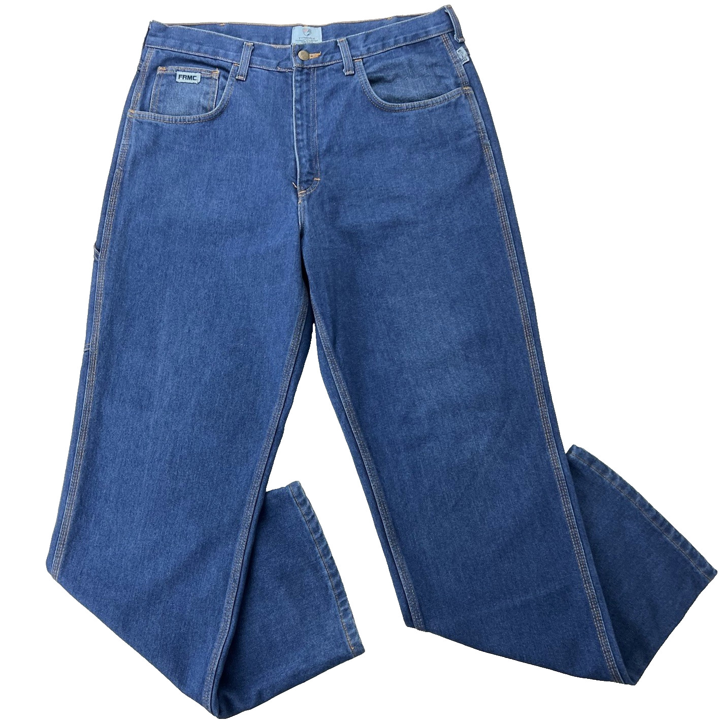 Tyndale Broken-In Relaxed FR Jeans Medium Blue Wash F290T Mens 36×34 Work USA