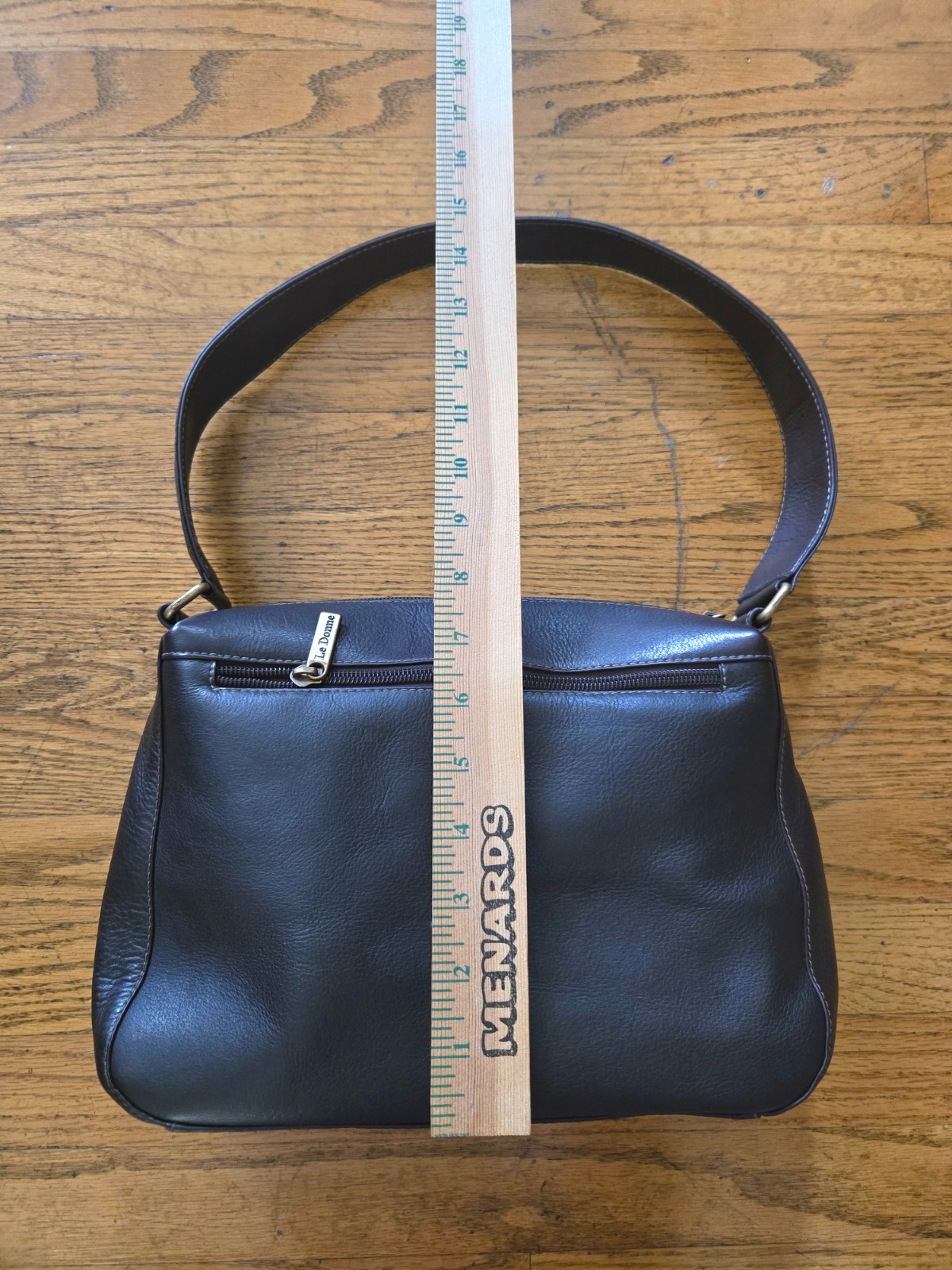 Vintage Le Donne Genuine Leather Chocolate Brown Shoulder Bag Purse