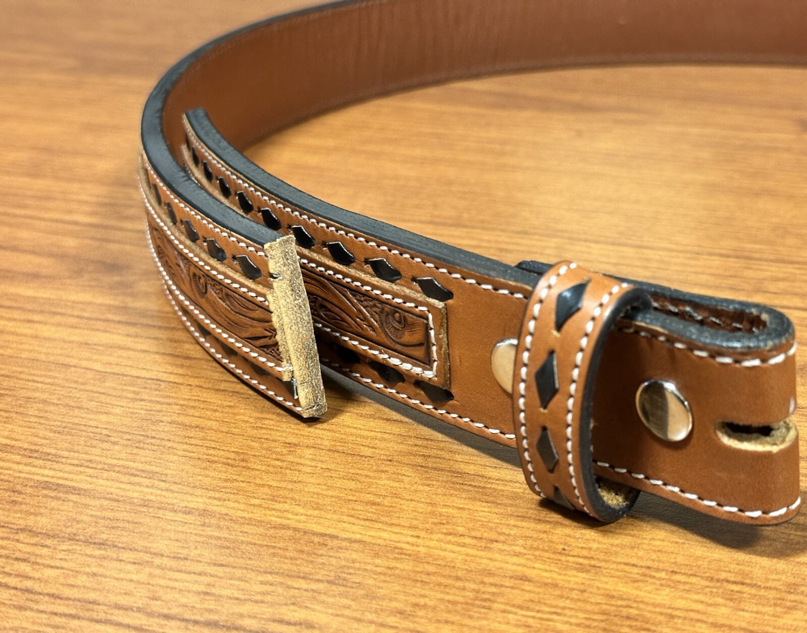 Handmade Heavy Duty Leather Work Tool Gun Belt 1.5″ Thick Belt Removable Buckle