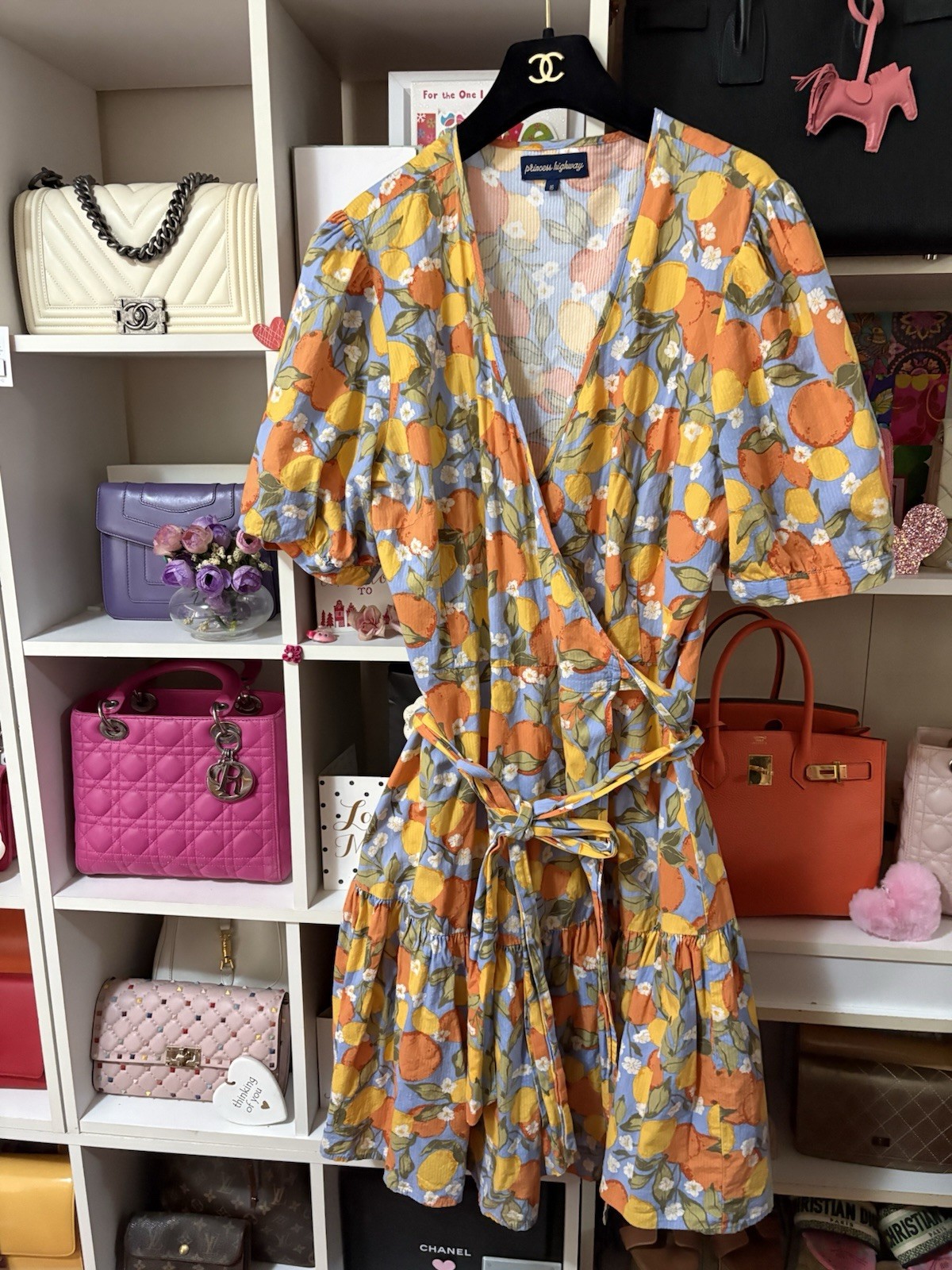 Pretty Sweet & Versatile PRINCESS HIGHWAY Citrus Floral Wrap Dress Size 16