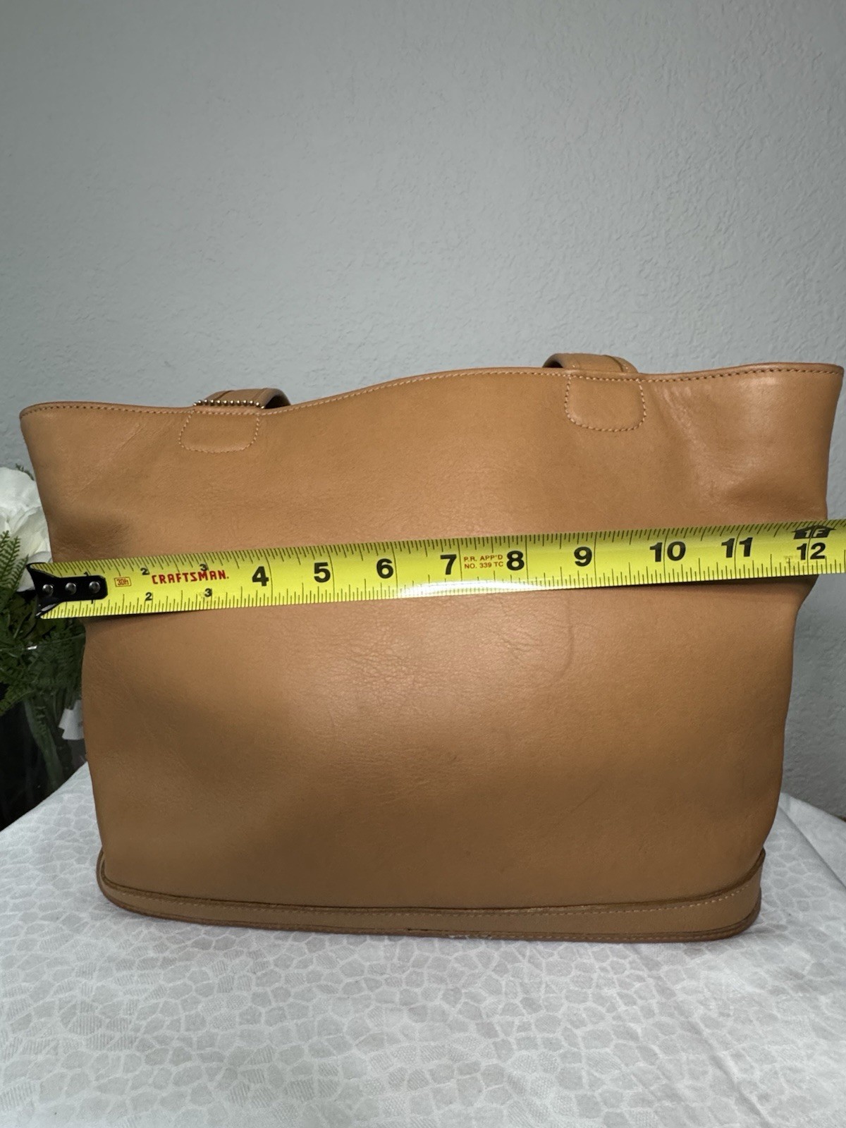 Authentic Vintage Coach Bleecker Basket Shoulder Bag in Camel Brown Leather 9302