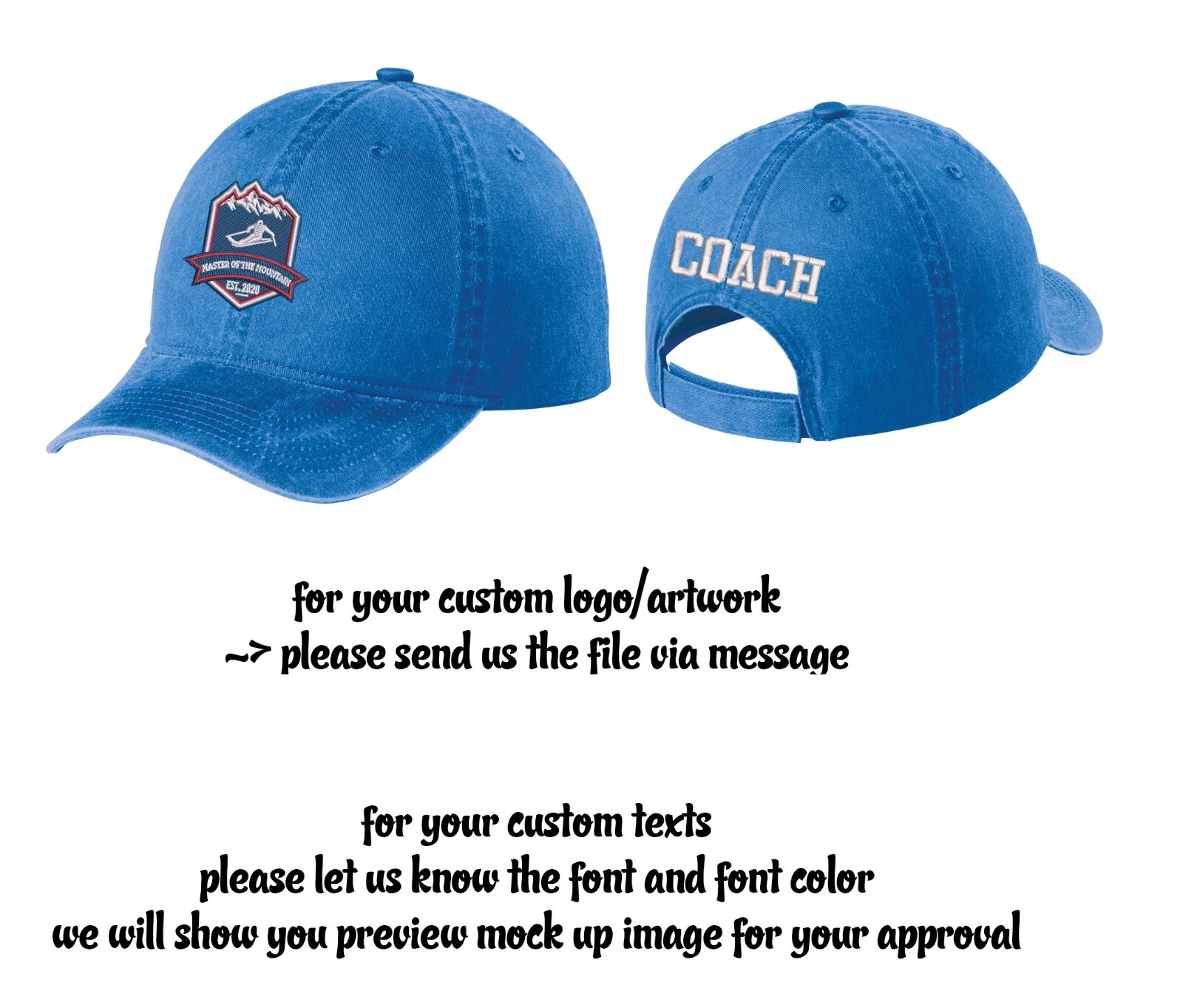 Ink Stitch Custom Logo Texts Stitching Logo Texts Personalized Beach Washed Caps
