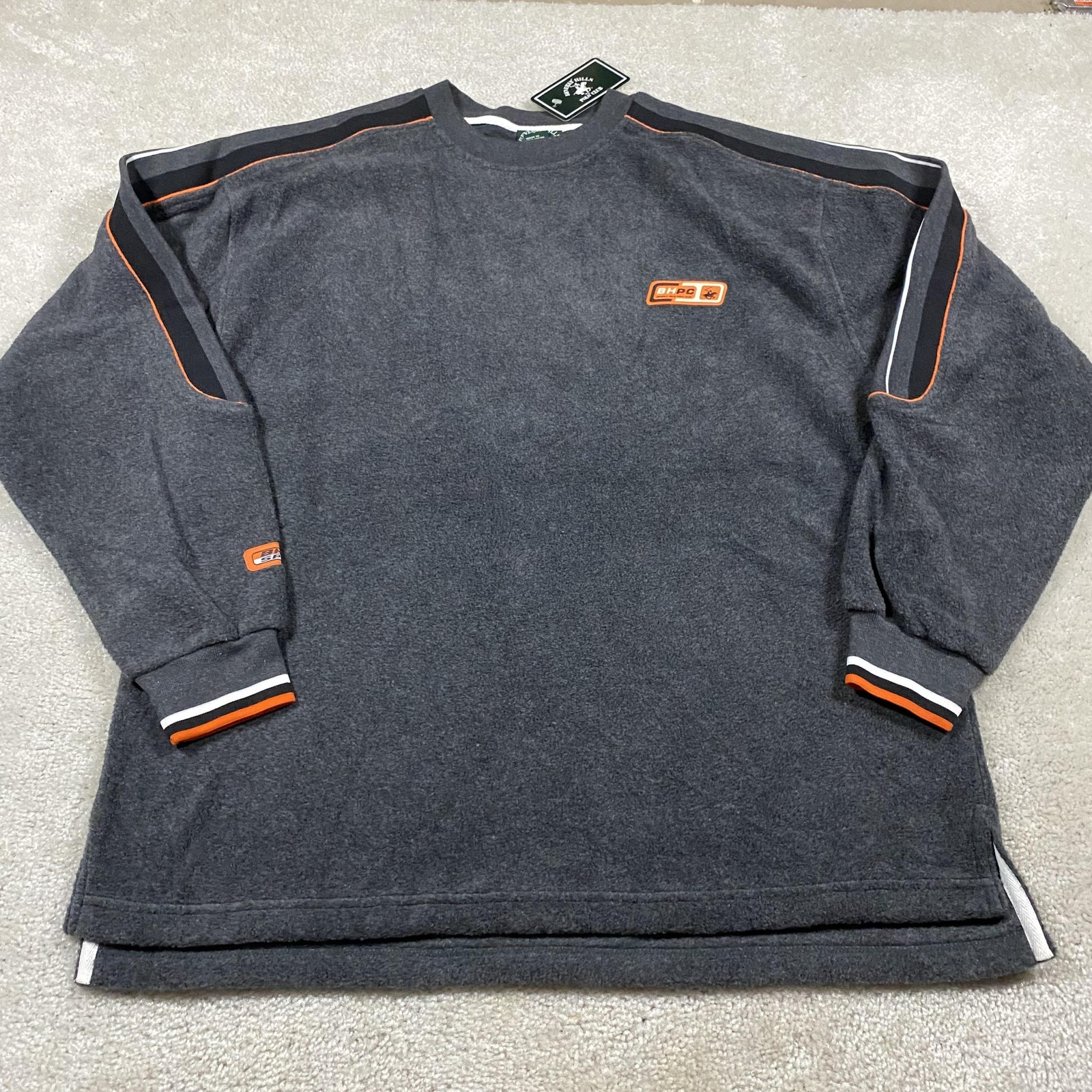 Y2K Beverly Hills Polo Club Sweatshirt Mens XL Gray BHPC Sport Fleece Pullover