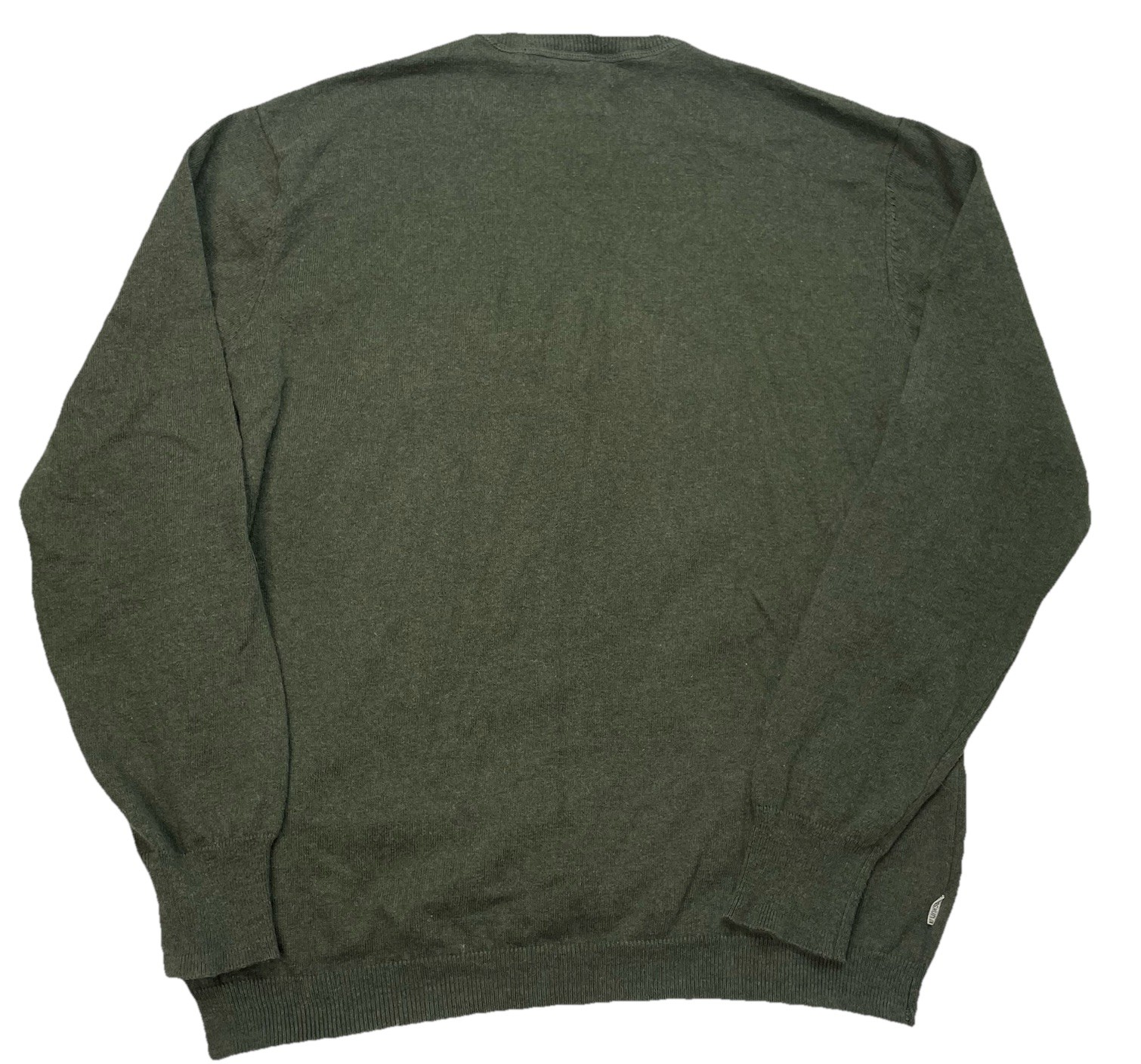 Linksoul Men’s Size L Large Cotton Cashmere Sweater Green Elbow Patches Luxury
