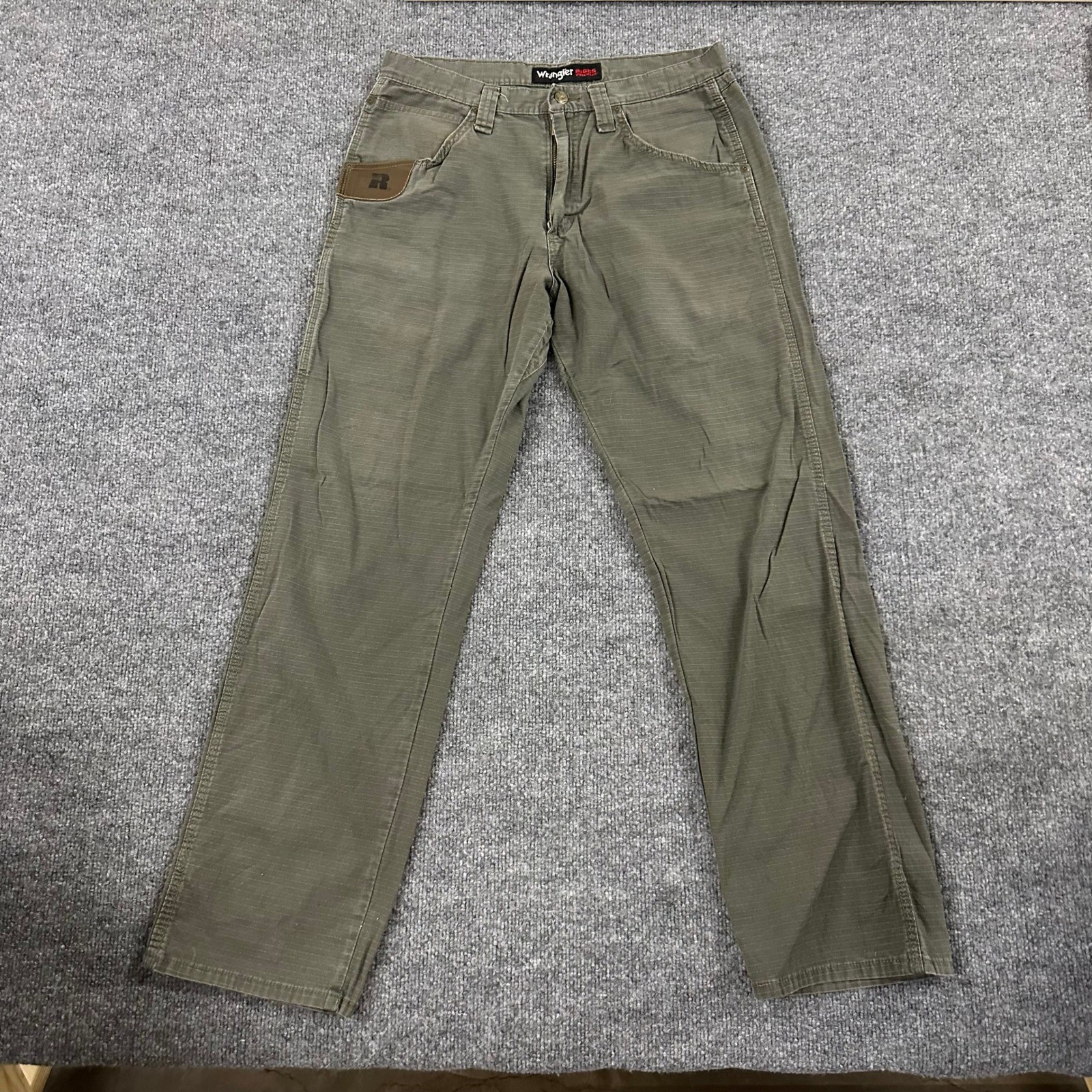Wrangler Pants Mens Size 32×32 Green Riggs Workwear Ripstop Cotton Straight Leg