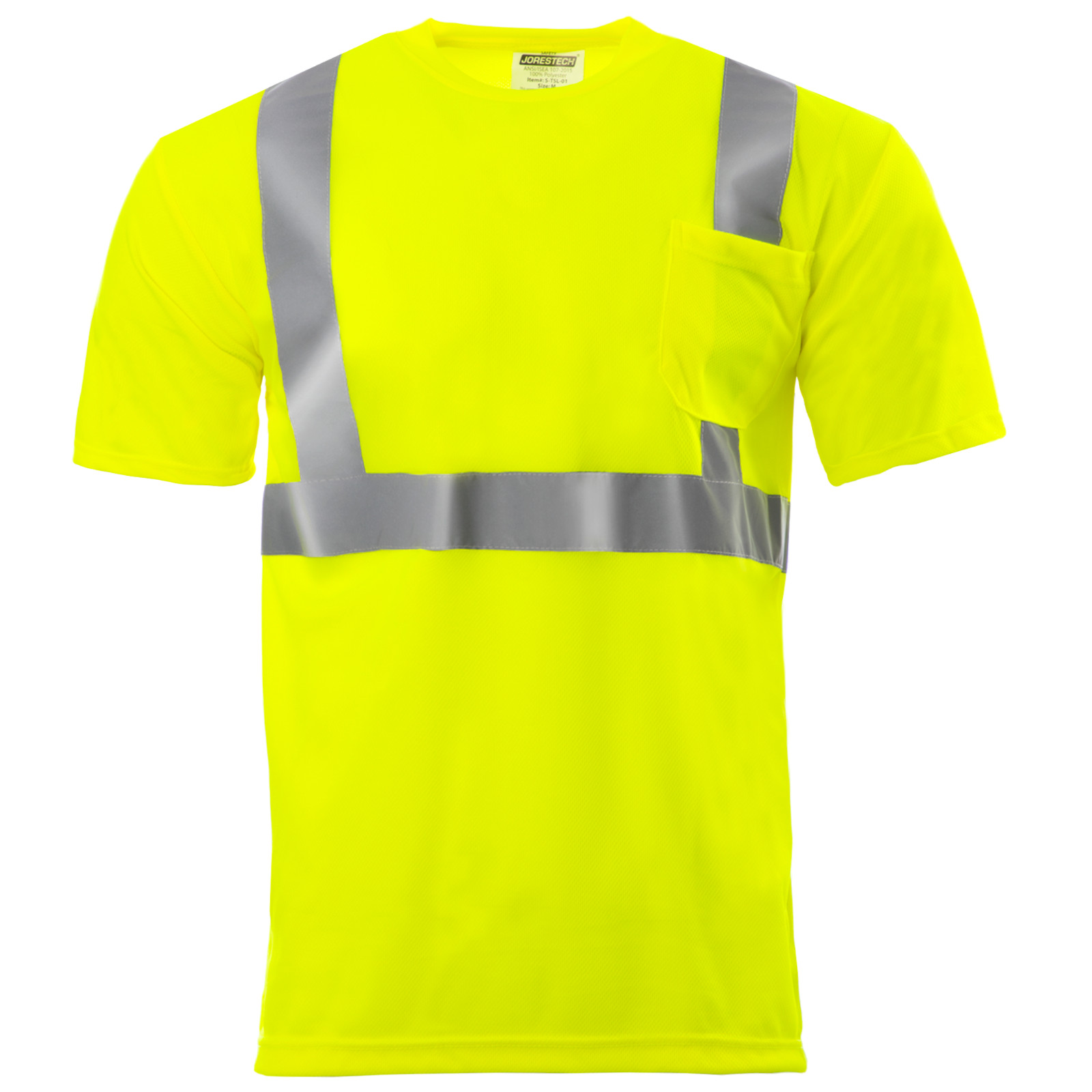 Hi Vis T Shirt ANSI Class II Reflective Safety Lime Short Sleeve HIGH VISIBILITY