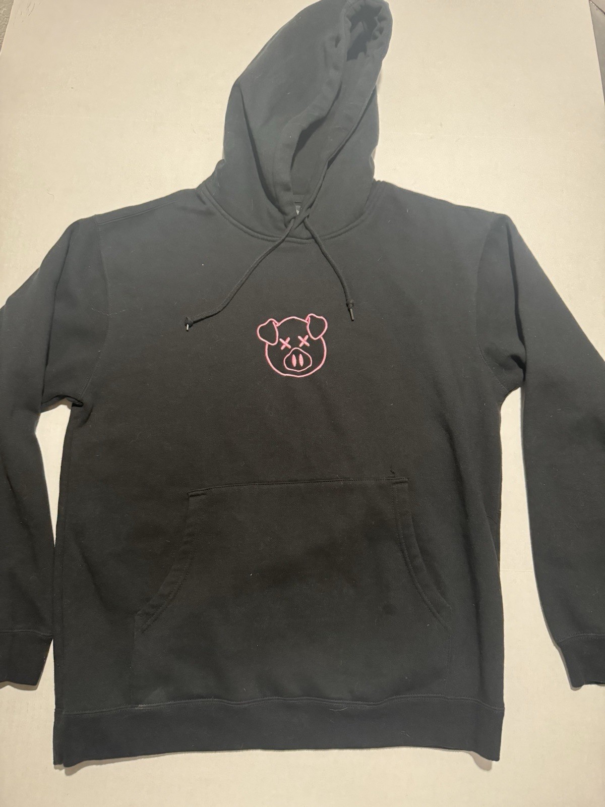 Shane Dawson Black Hooded Pink Pig Sweatshirt, Large #798