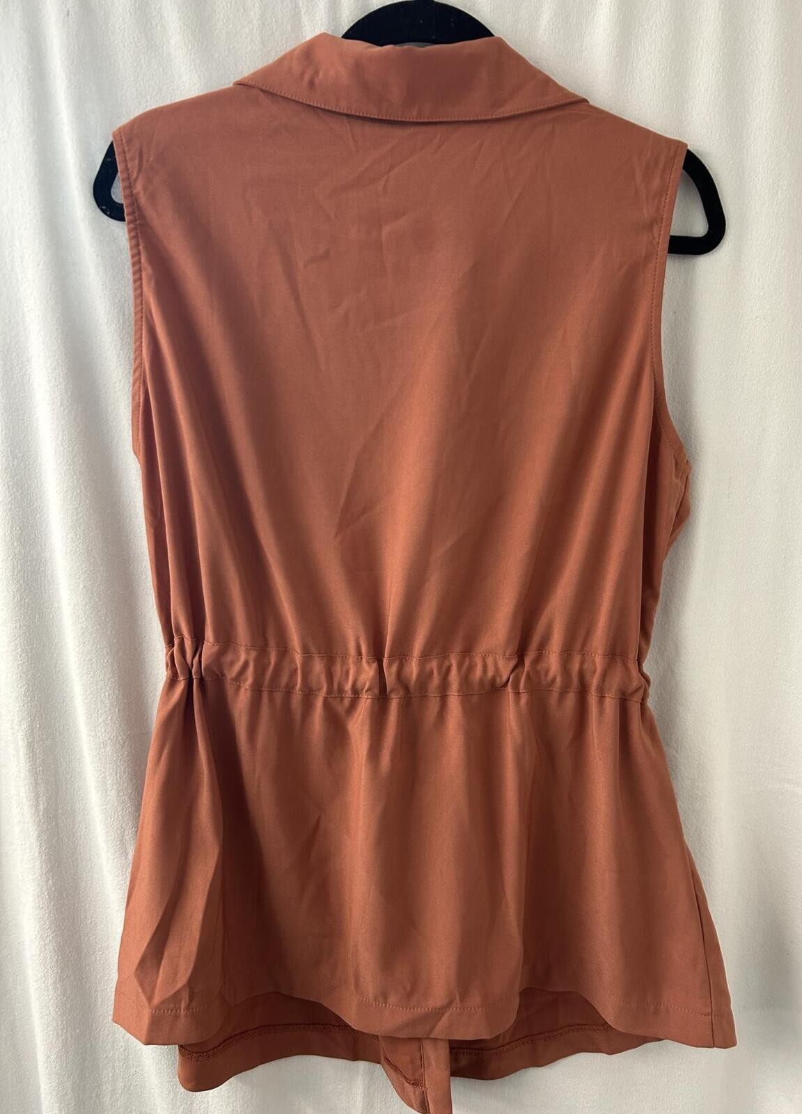 Ninexis NWT Safari Utility Top Rust Sleeveless Tie Waist Size L