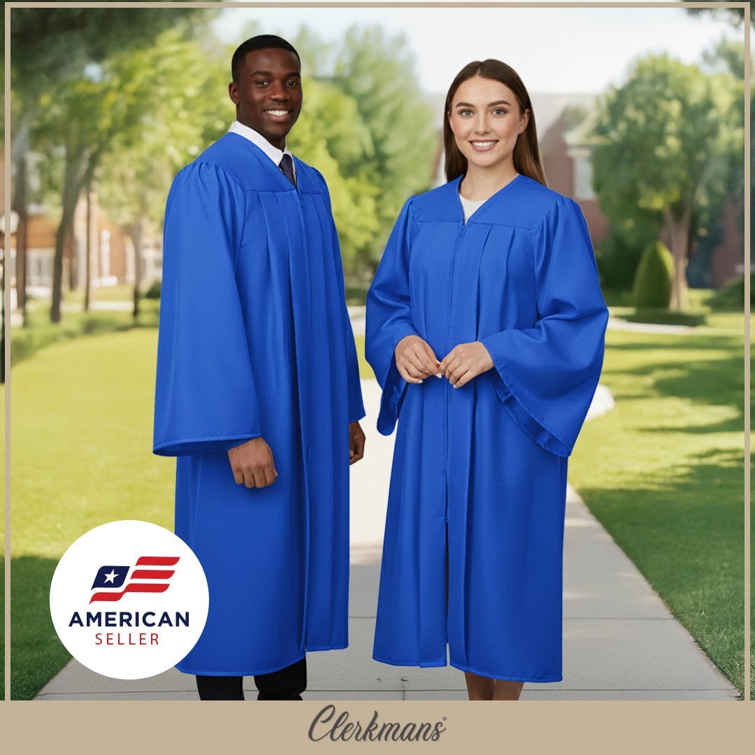 Matte Royal Blue High School/Bachelor Graduation Gown