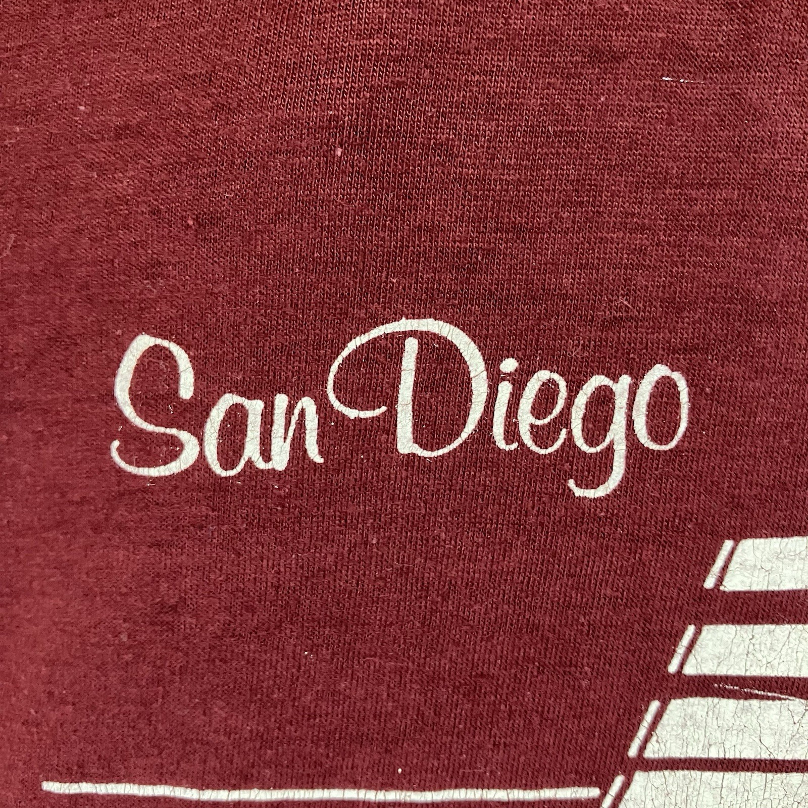 Vintage 1970s San Diego Beach California T Shirt XL Sailboats Sailing Very Thin
