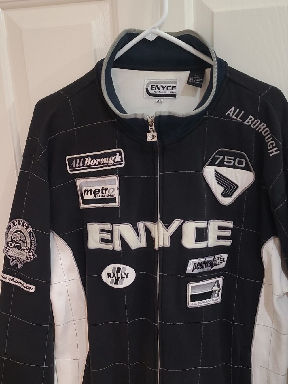 Enyce Vintage 1990 All Borough 750 Racing Track Jacket – Size XL