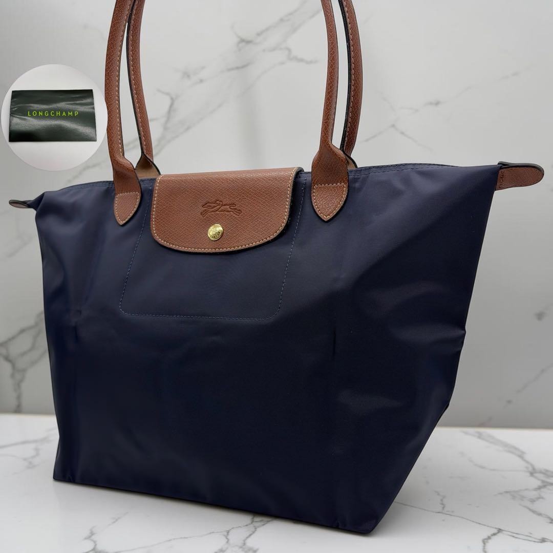 Grade LONGCHAMP Le Pliage Tote Bag Navy L