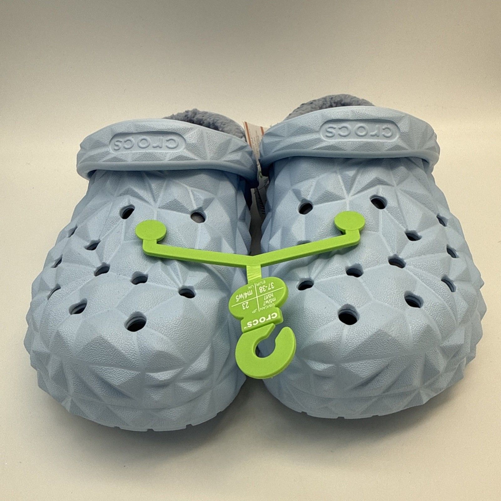 Crocs Geometric Clogs Lined Unisex Men 5 Women 7 Comfort Shoes Light Blue NWT