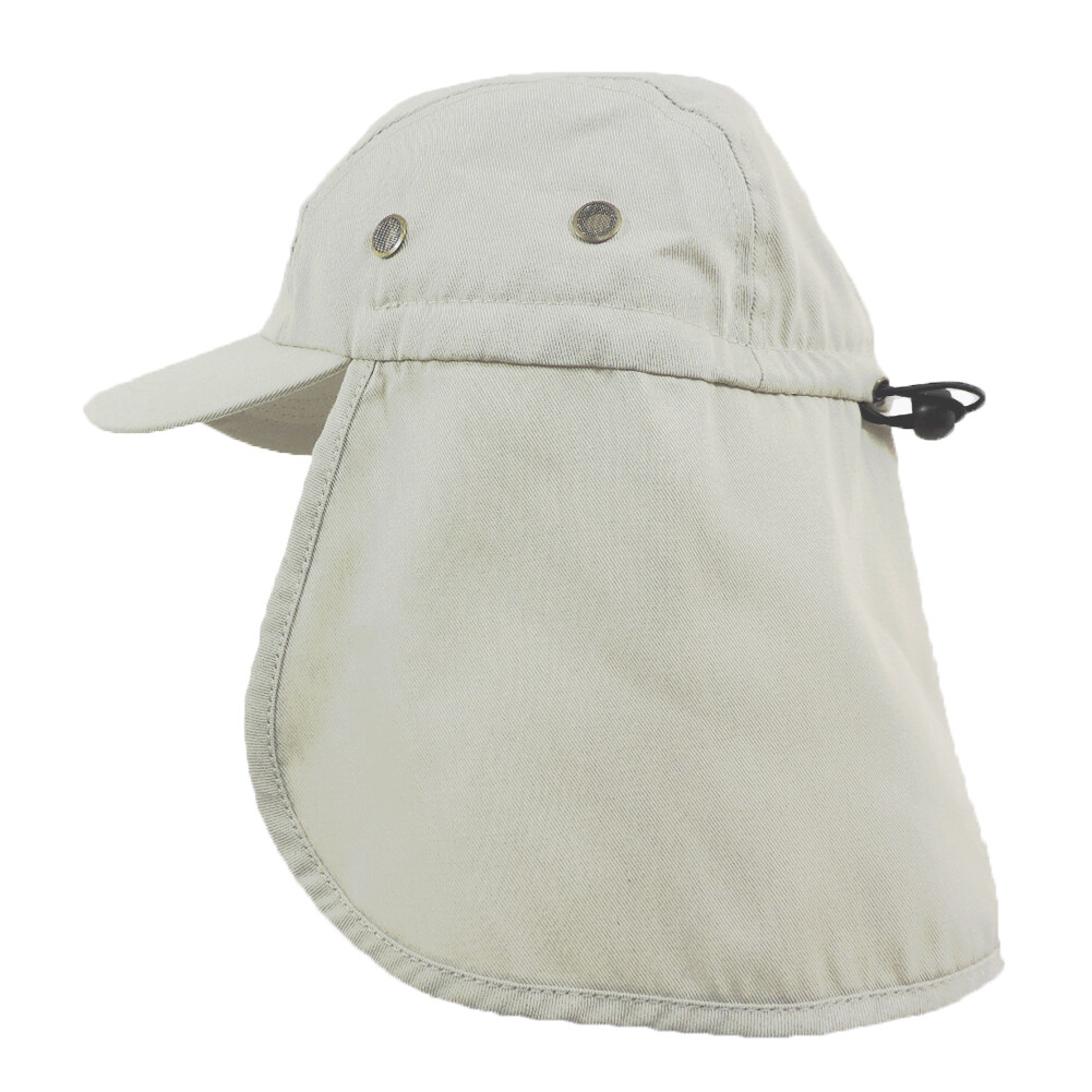 Foreign Legion BDU Cadet Long Neck Flap Hat Military Flat Top STONE BEIGE Cap