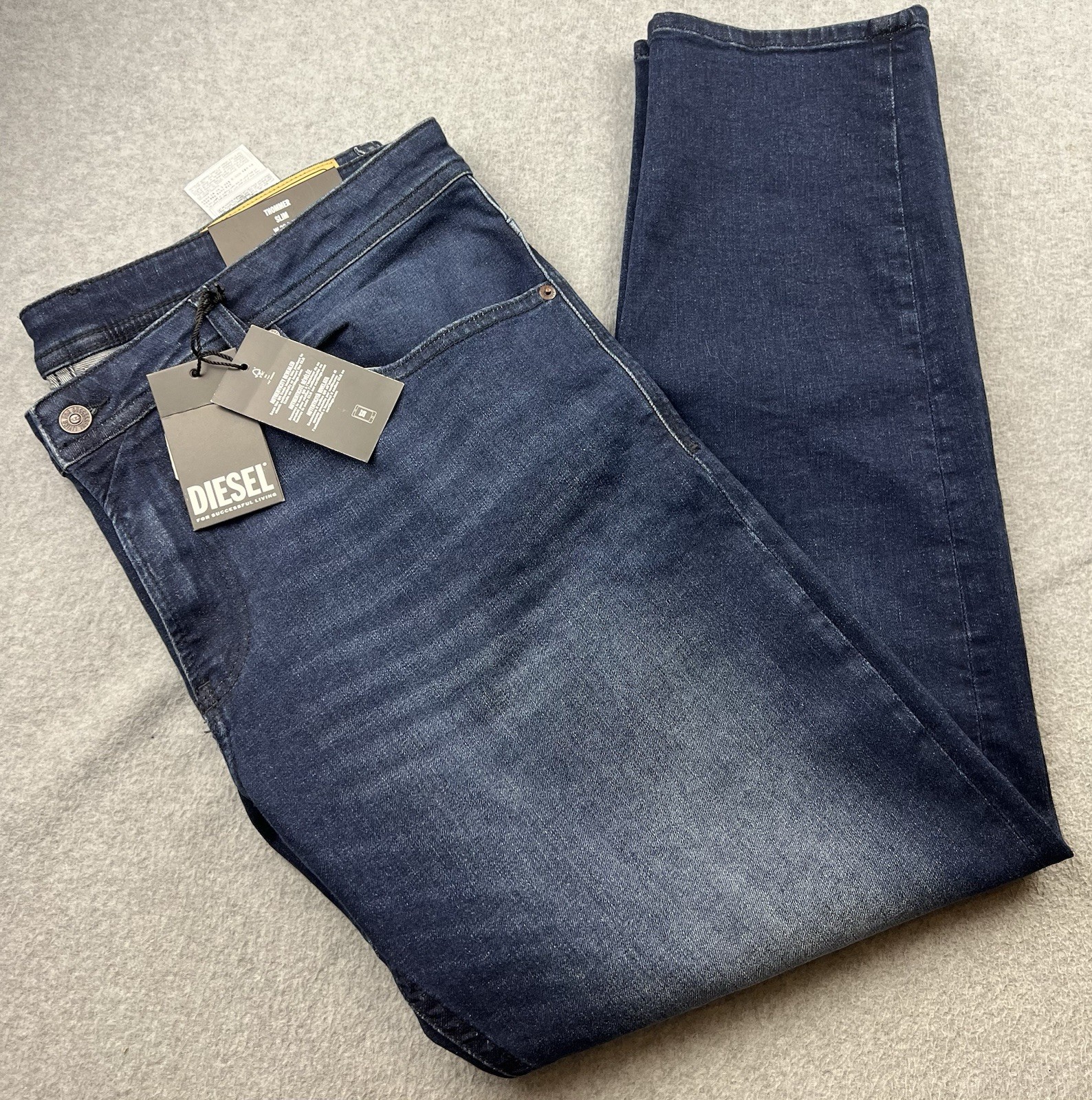 Diesel Men’s Thommer Slim Fit Jeans W40 L32 ***(tag says 38) RE067 Dark Blue NWT