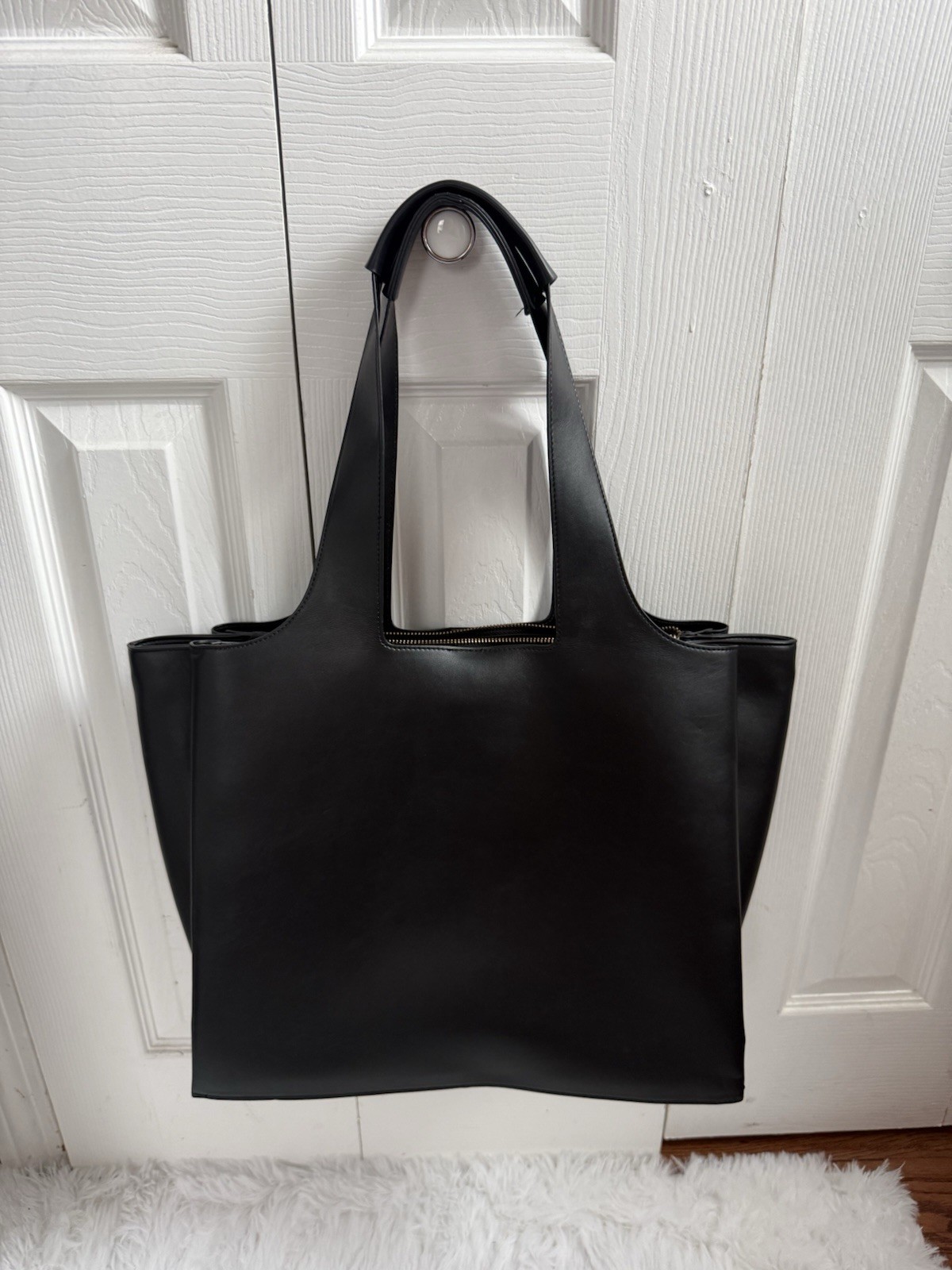 A New Day Black Modern Work Tote With Structured Exterior