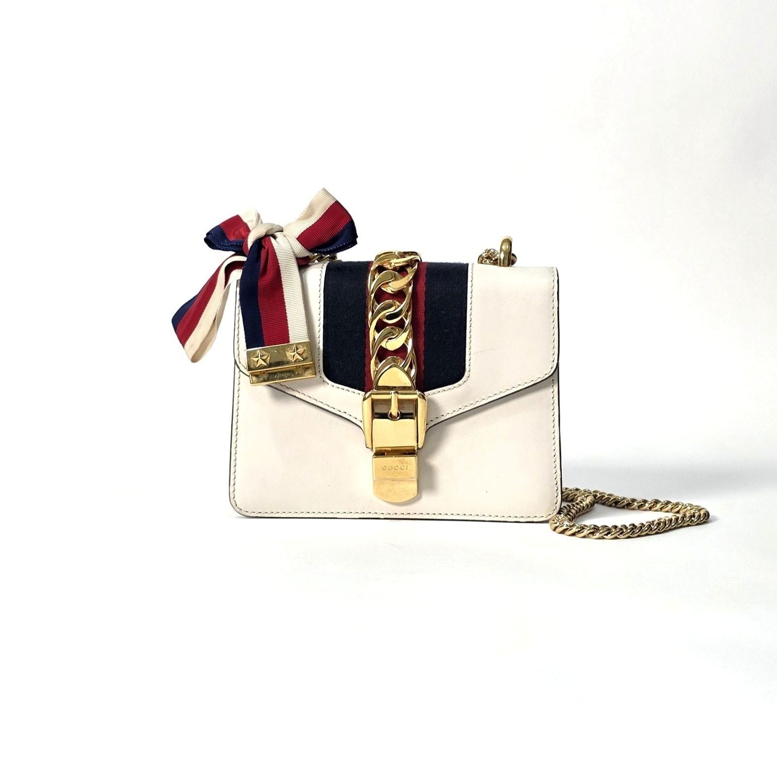Gucci Slyvie Off White Flap Bag 19x13x6cm Serial number: 431666493075