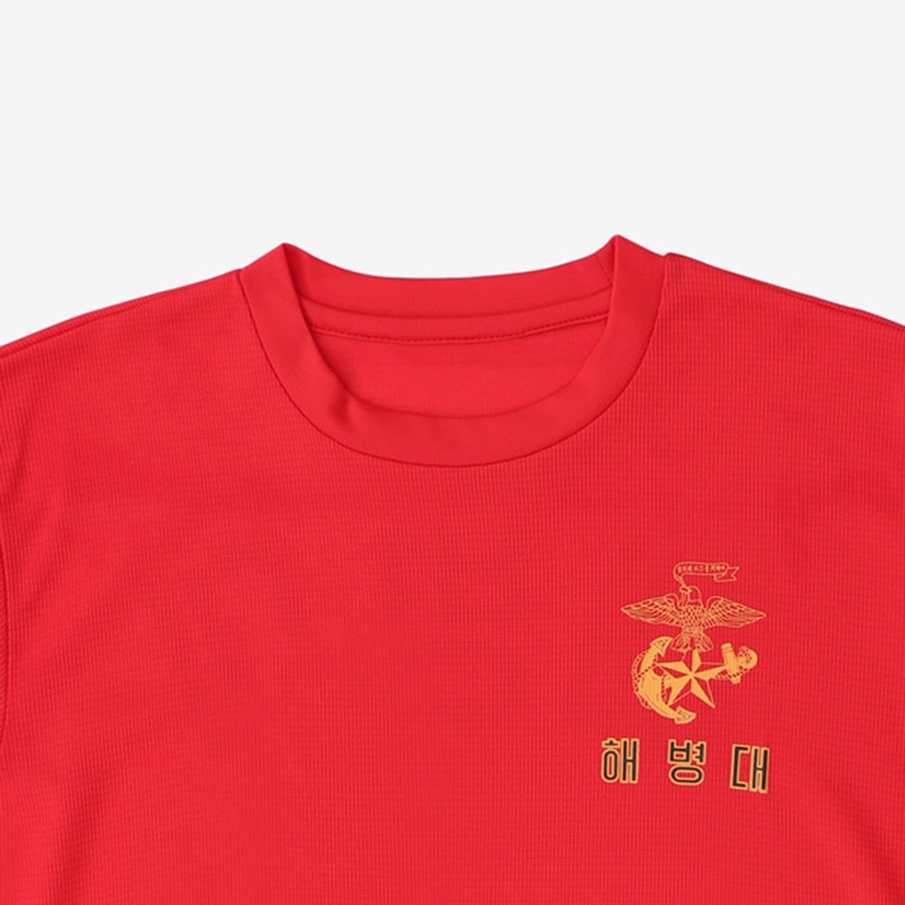 ROKMC Korean Marine Corps Cool Dry T-Shirt (Red, Short Sleeve) | S–4XL