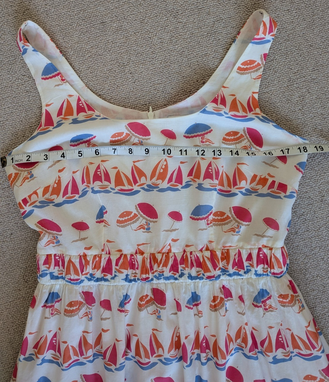 Boden cotton summer dress hip pockets lined size 10R worn once
