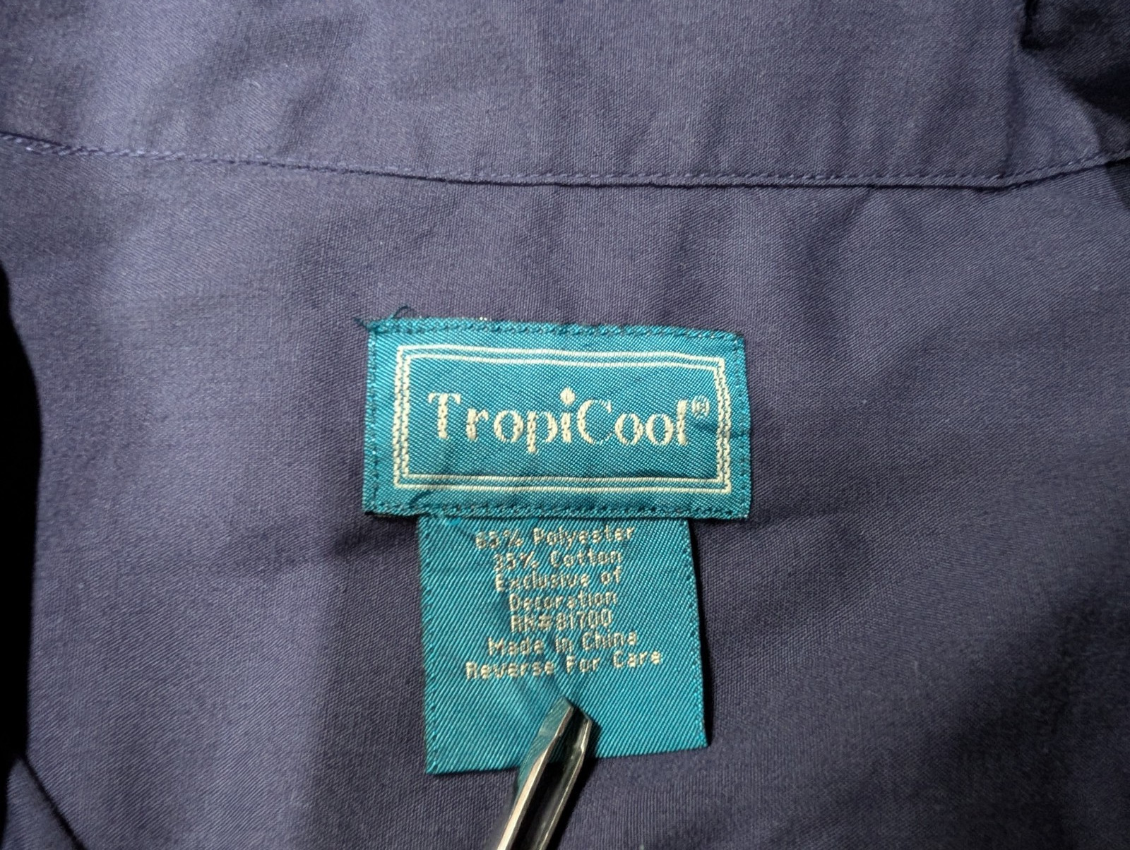 TropiCool Vintage Men’s Purple Guayabera Embroidered Tropical Button Shirt XL