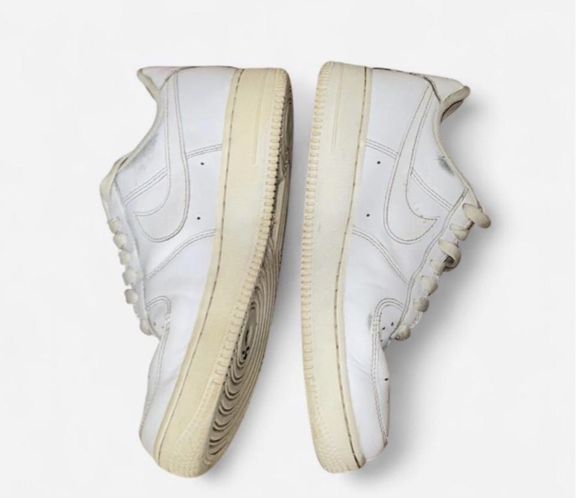 Nike Air Force 1 Low Top White Solid Lace Up Athletic Sneakers size 8