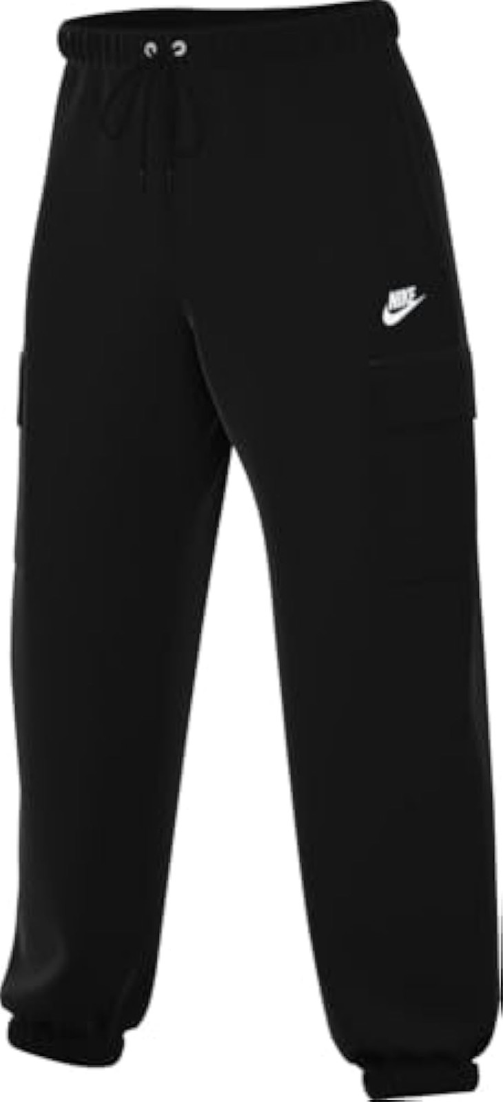 Nike Men’s Club Fleece Cargo Pants, Black/Black/White – Black/Black/White – Larg