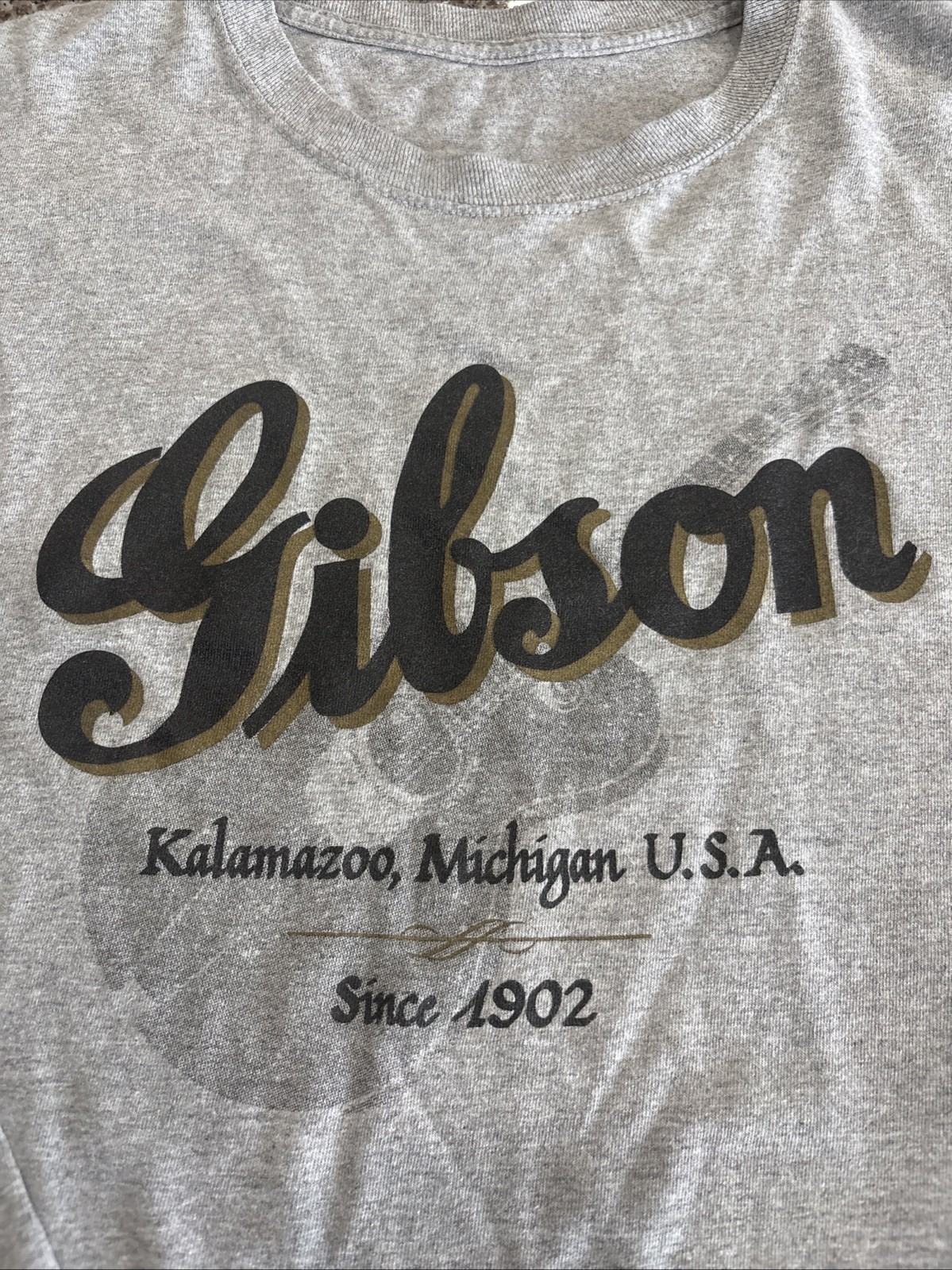 Gibson Guitar Long Sleeve Shirt XXL Gray Kalamazoo Michigan Since 1902