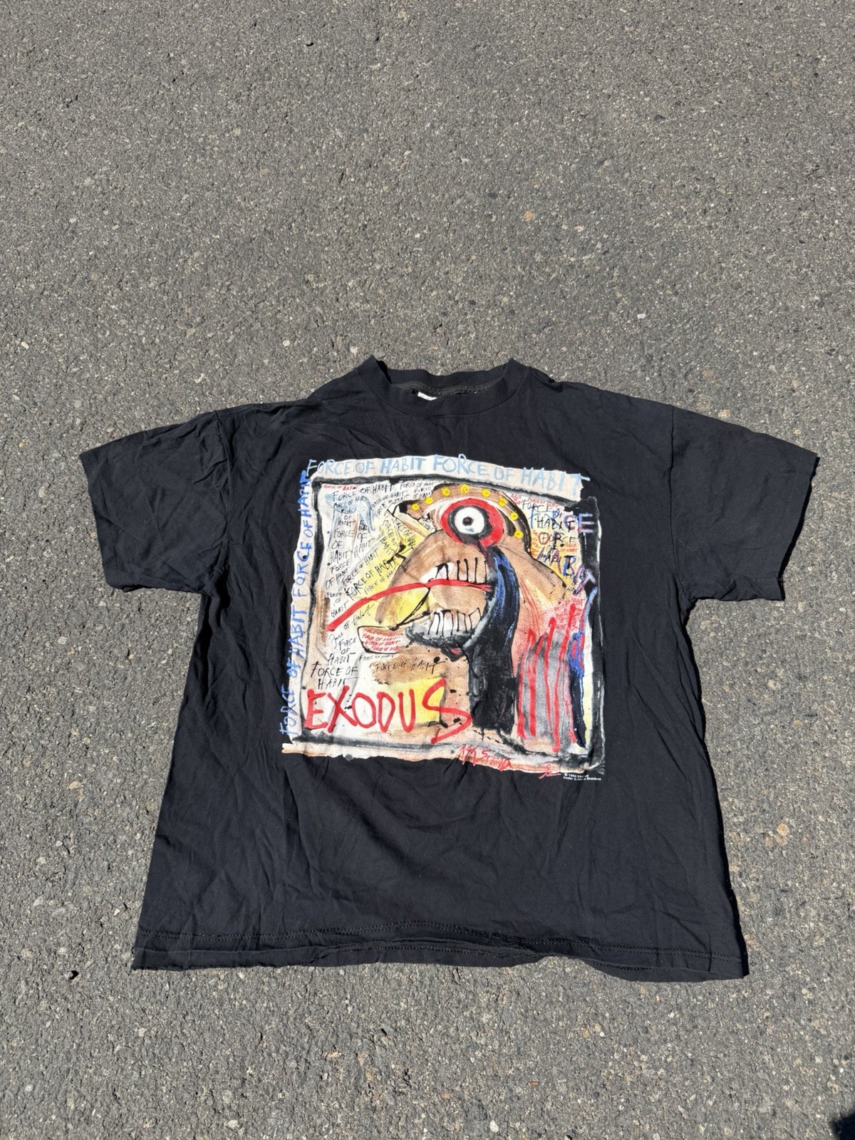Vintage 90s Exodus Ralph Steadman RARE Force Of Habit Shirt XL