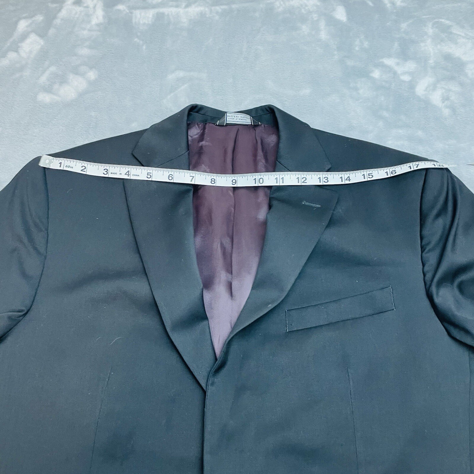 Saks Fifth Avenue Mens Everest Blazer Jacket Size 42R Black Marzotto 100% Wool