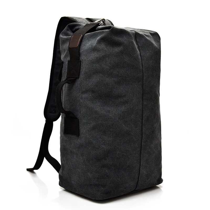 Canvas Luggage Bag Backpack Men Bucket Camping Travel Shoulder Rucksack