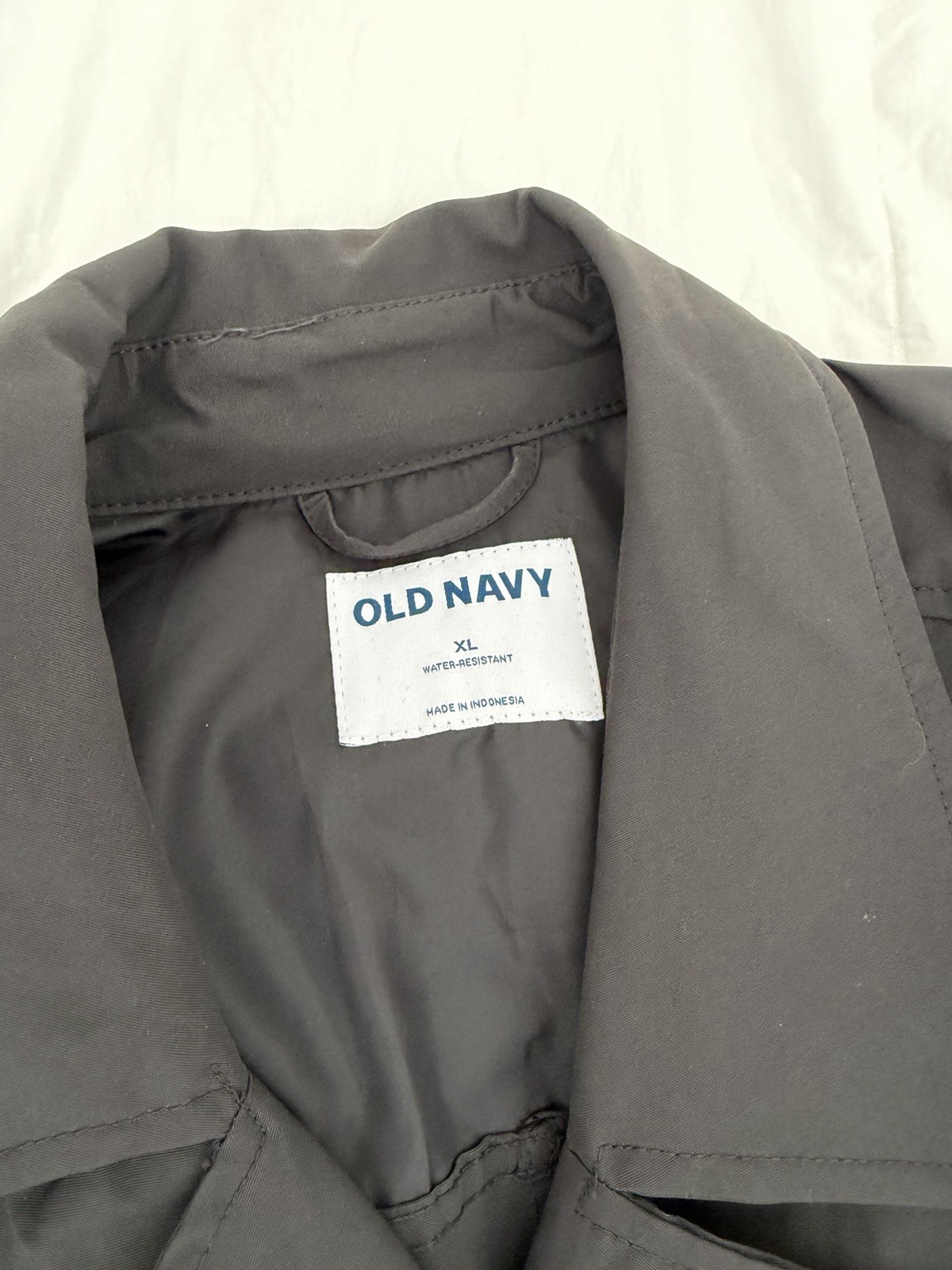 Old Navy Slate Gray Trench Coat Water Resistant Size XL