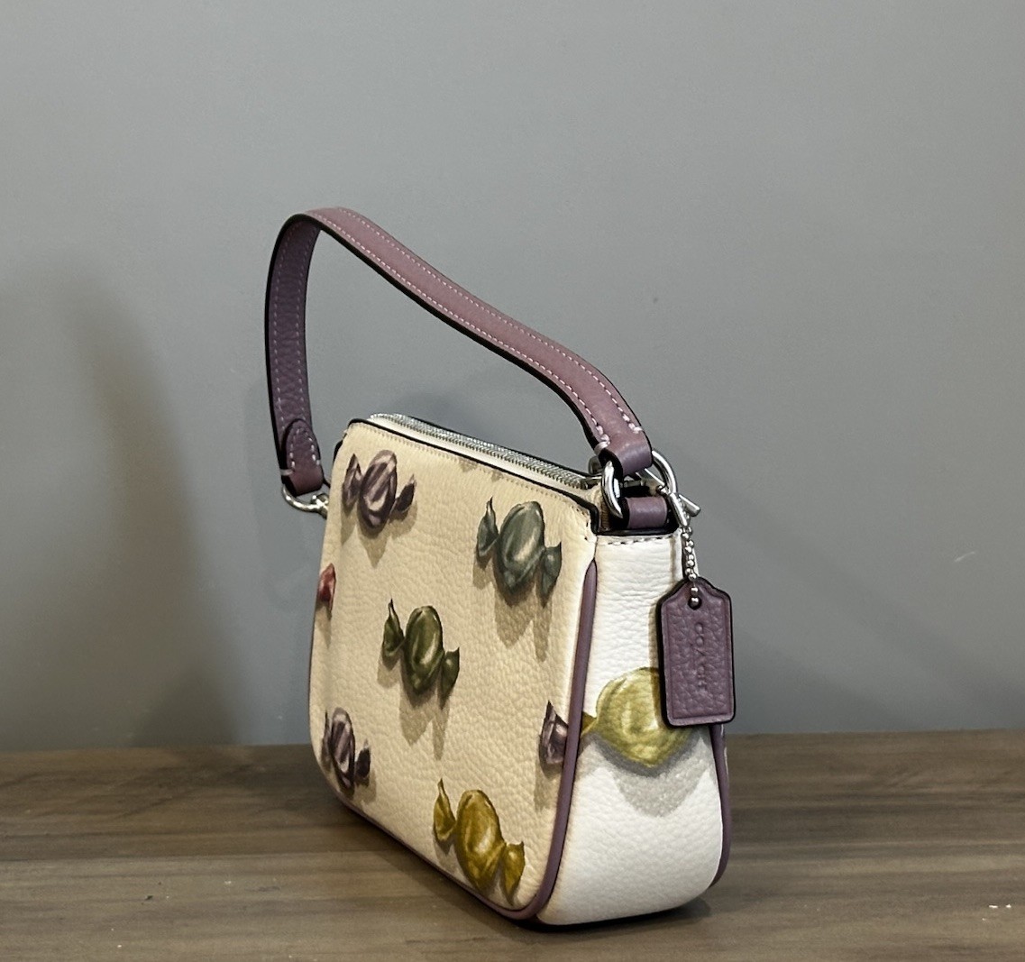 COACH Nolita 19 With Candy Print Coated Canvas & Leather Bag CDC26 Chalk/Jasmine